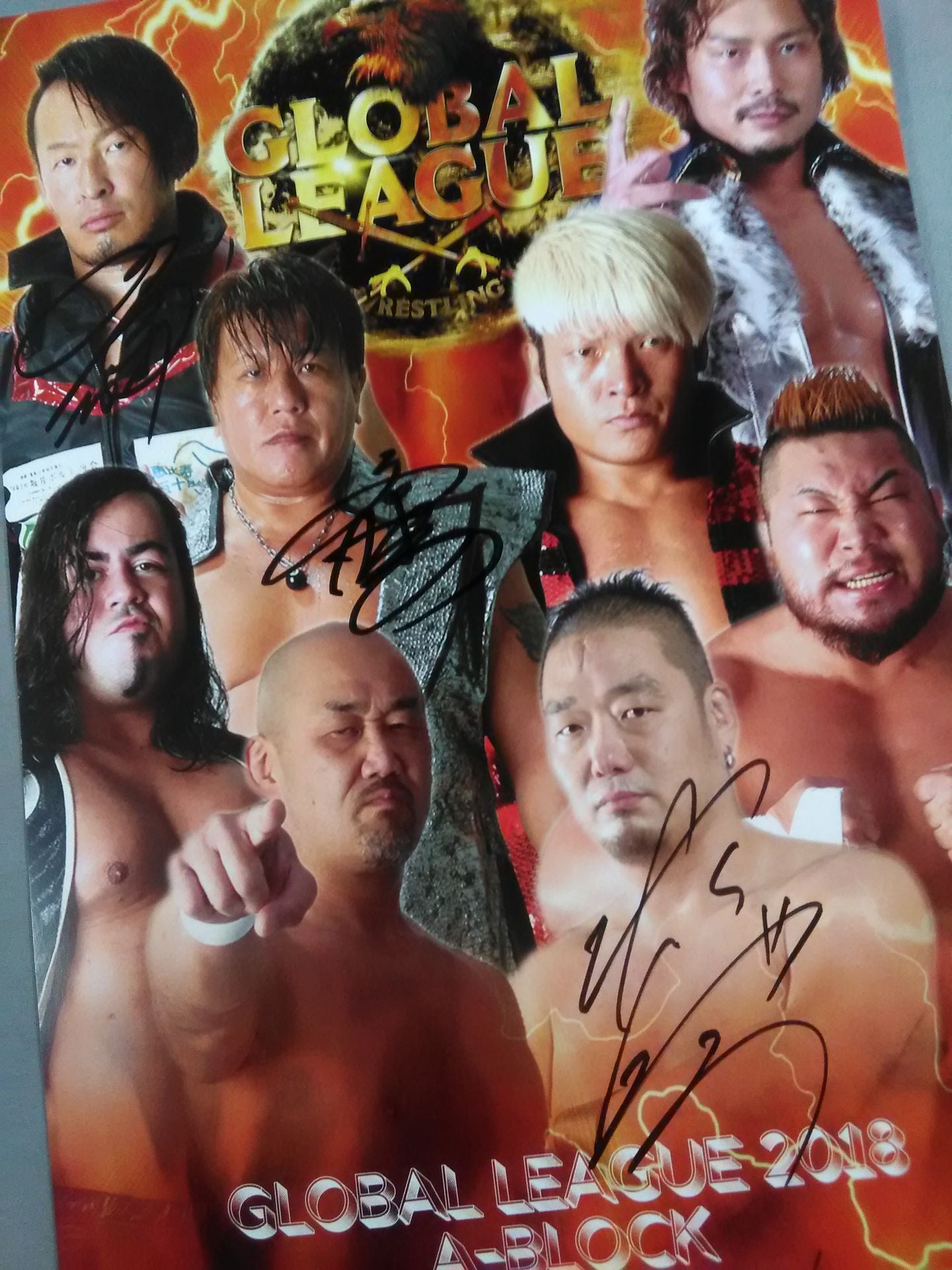3選手直筆サイン入り グローバルリーグ2018 Aブロック ポートレート
