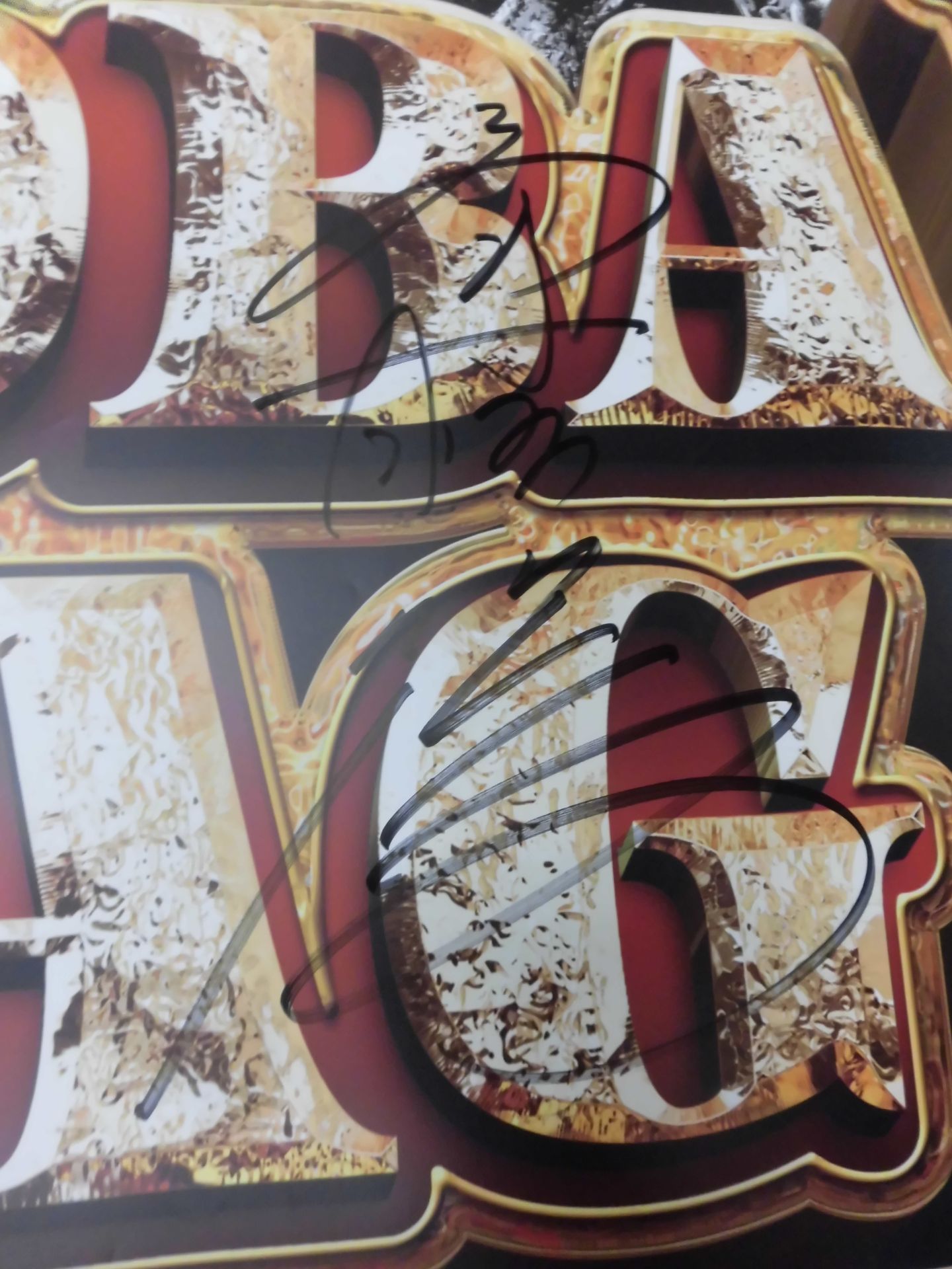 【Jun Akiyama & Akitoshi Saito 2 hand signed autographs 】2011 Global Tag League Match Large Format Banner