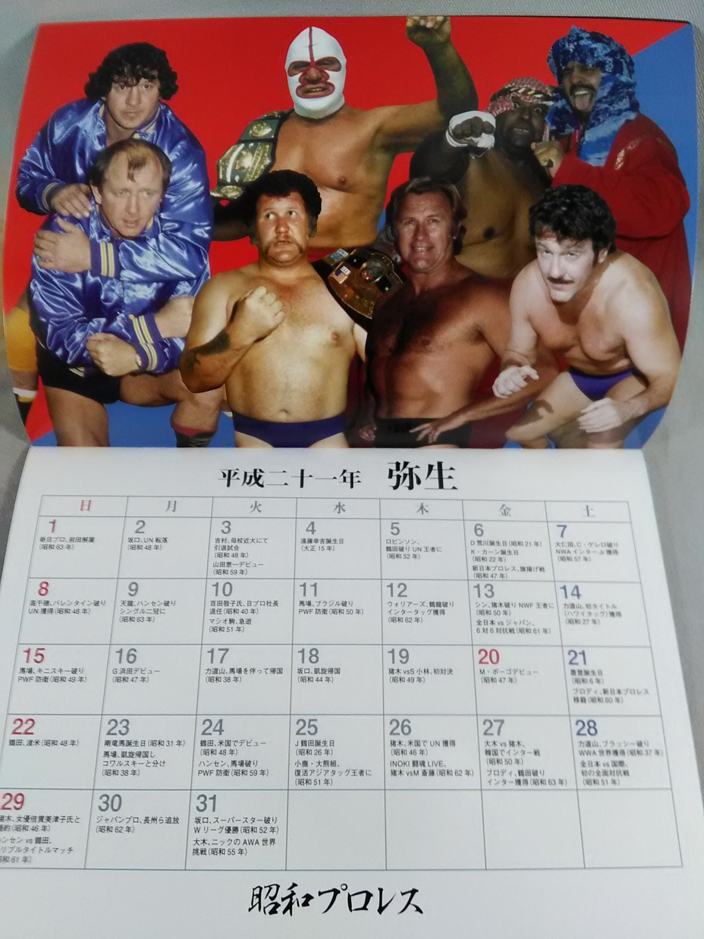 Showa Pro Wrestling 2009 Calendar