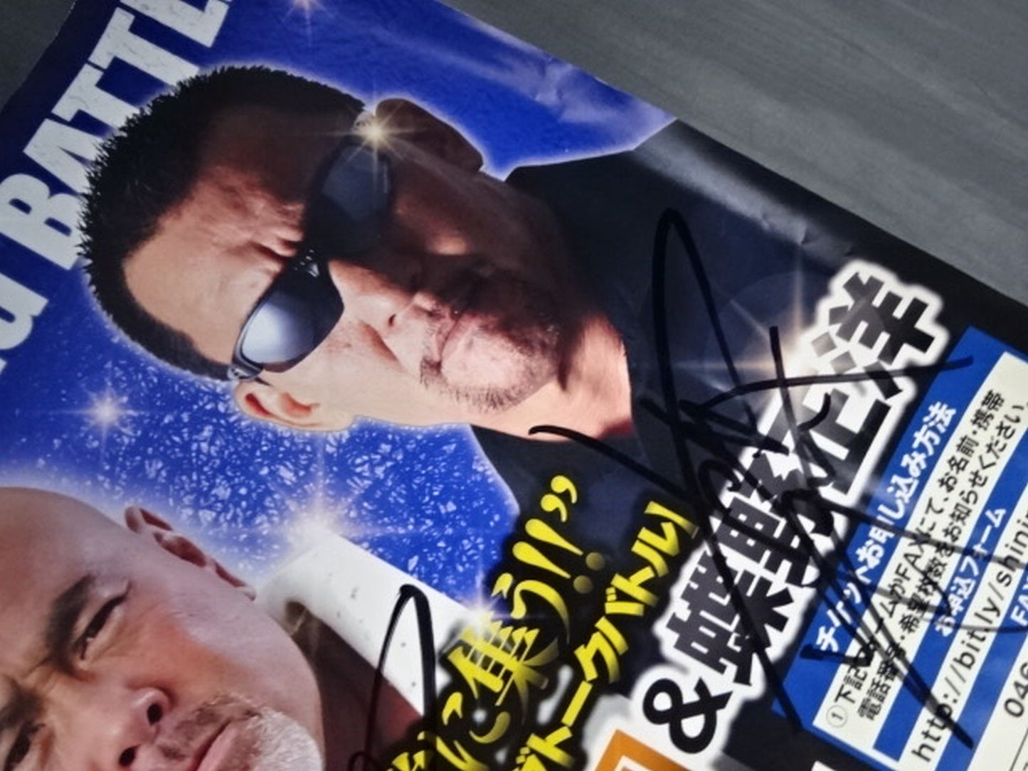 [3 fighters hand signed autograph Four Heavenly Kings vs Three Musketeers Premium Tag Talk Battle