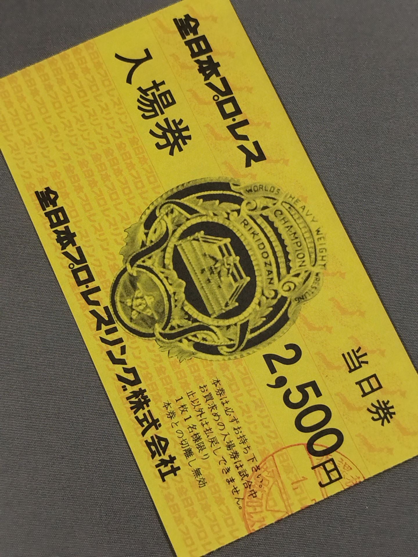 All Japan Pro Wrestling Admission Ticket (Same-day Ticket)