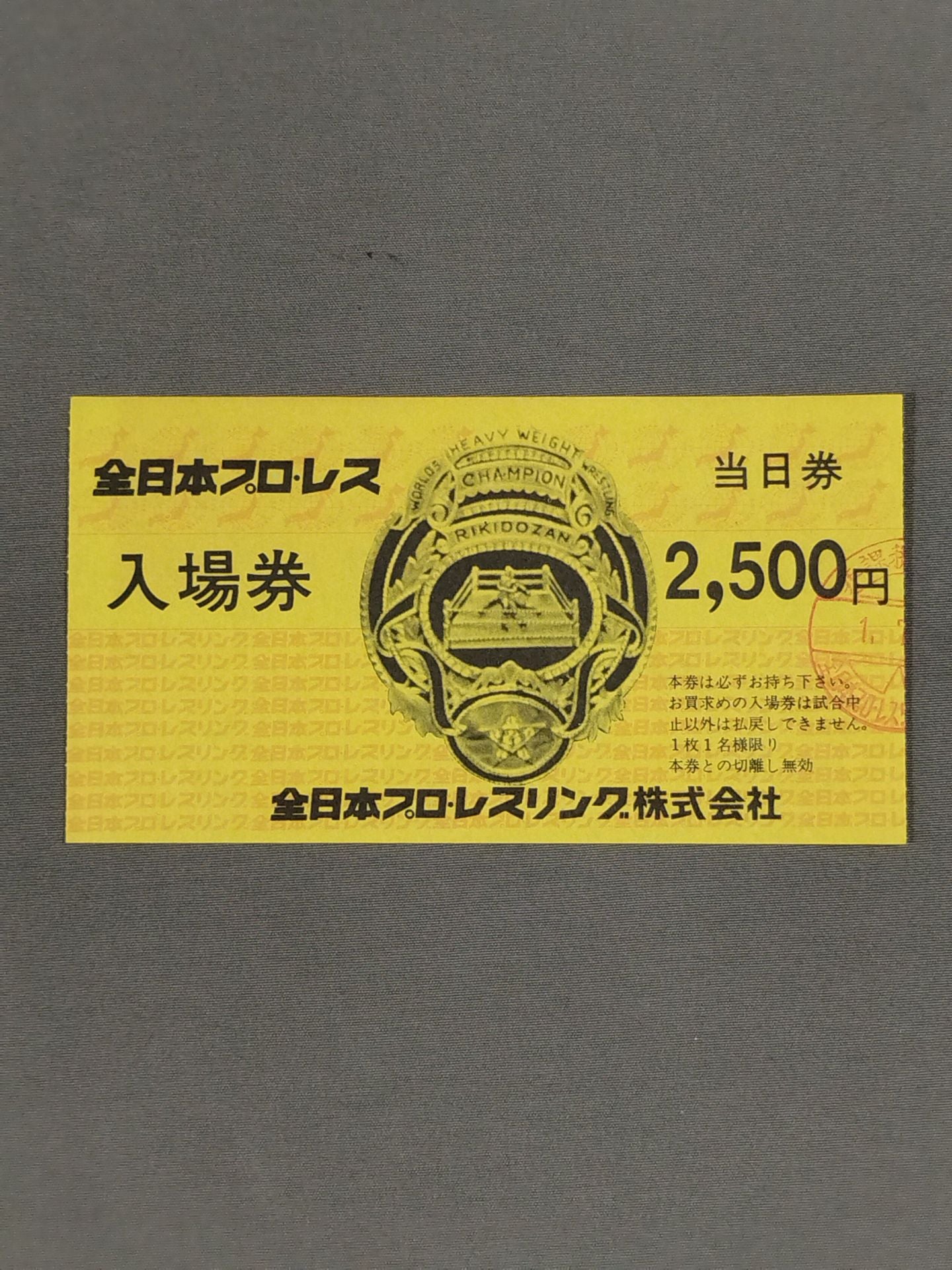 All Japan Pro Wrestling Admission Ticket (Same-day Ticket)