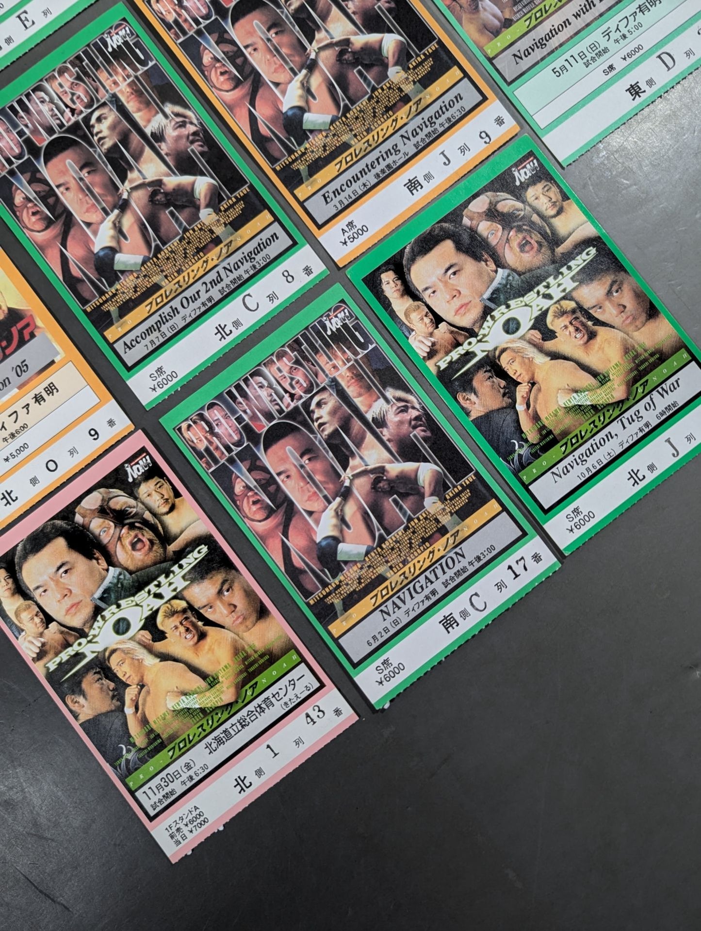 NOAH Tournament ticket stub set(6)