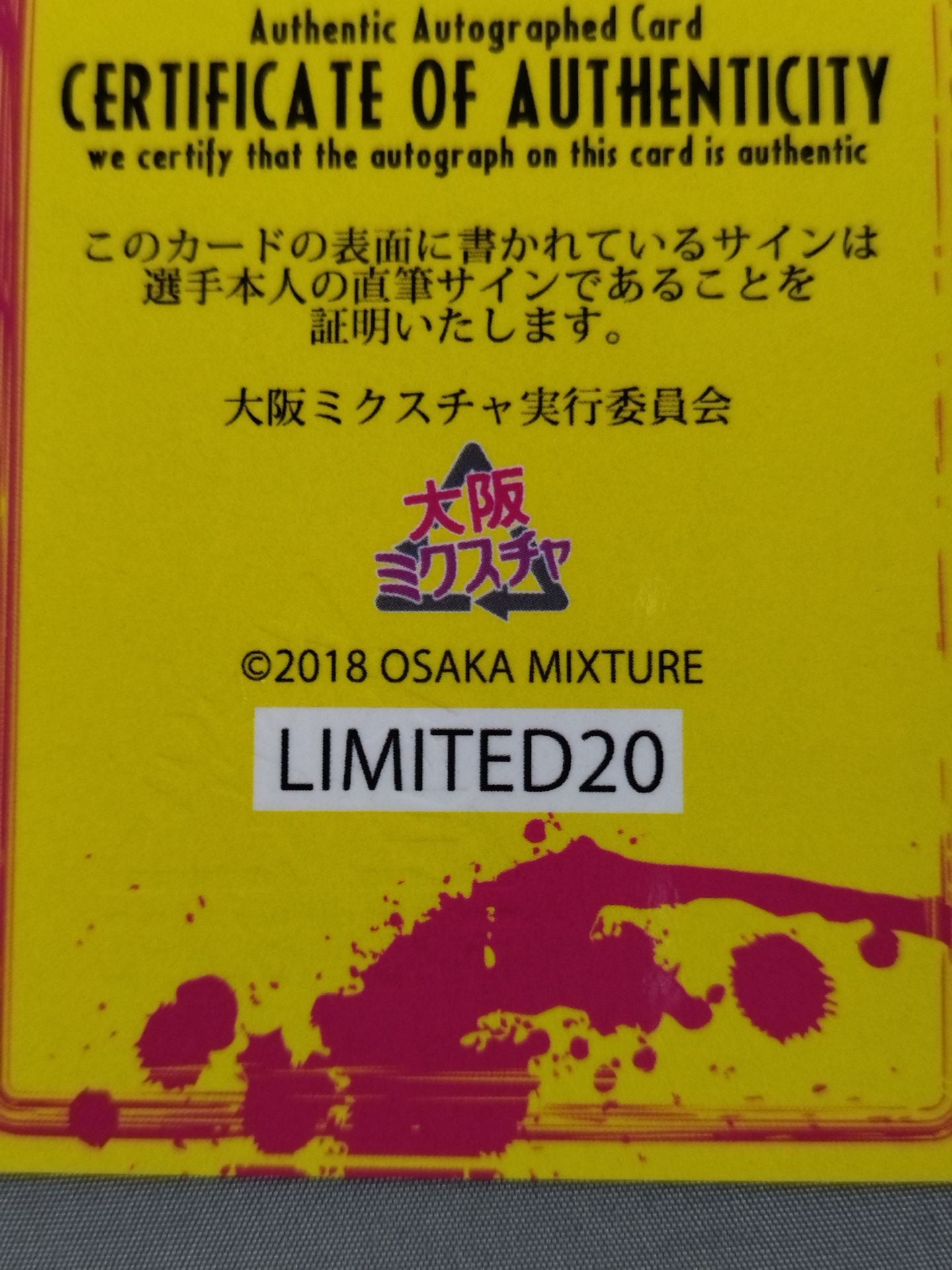 2018 大阪ミクスチャ グンソ 公式サインカード②