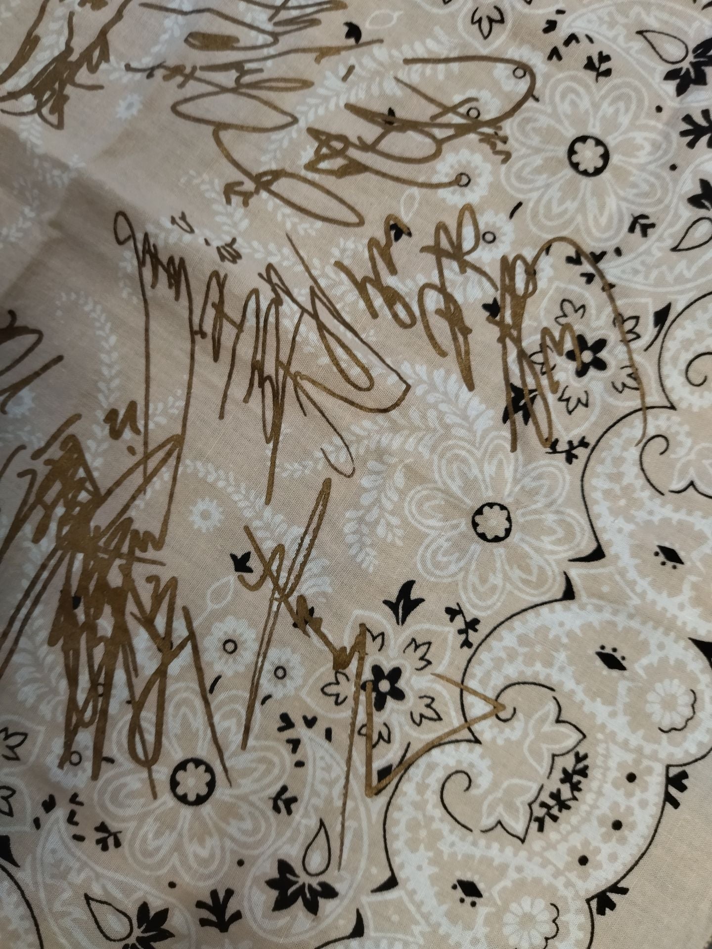 ★ ★ Strongest U.W.F. International Autograph is printed bandana