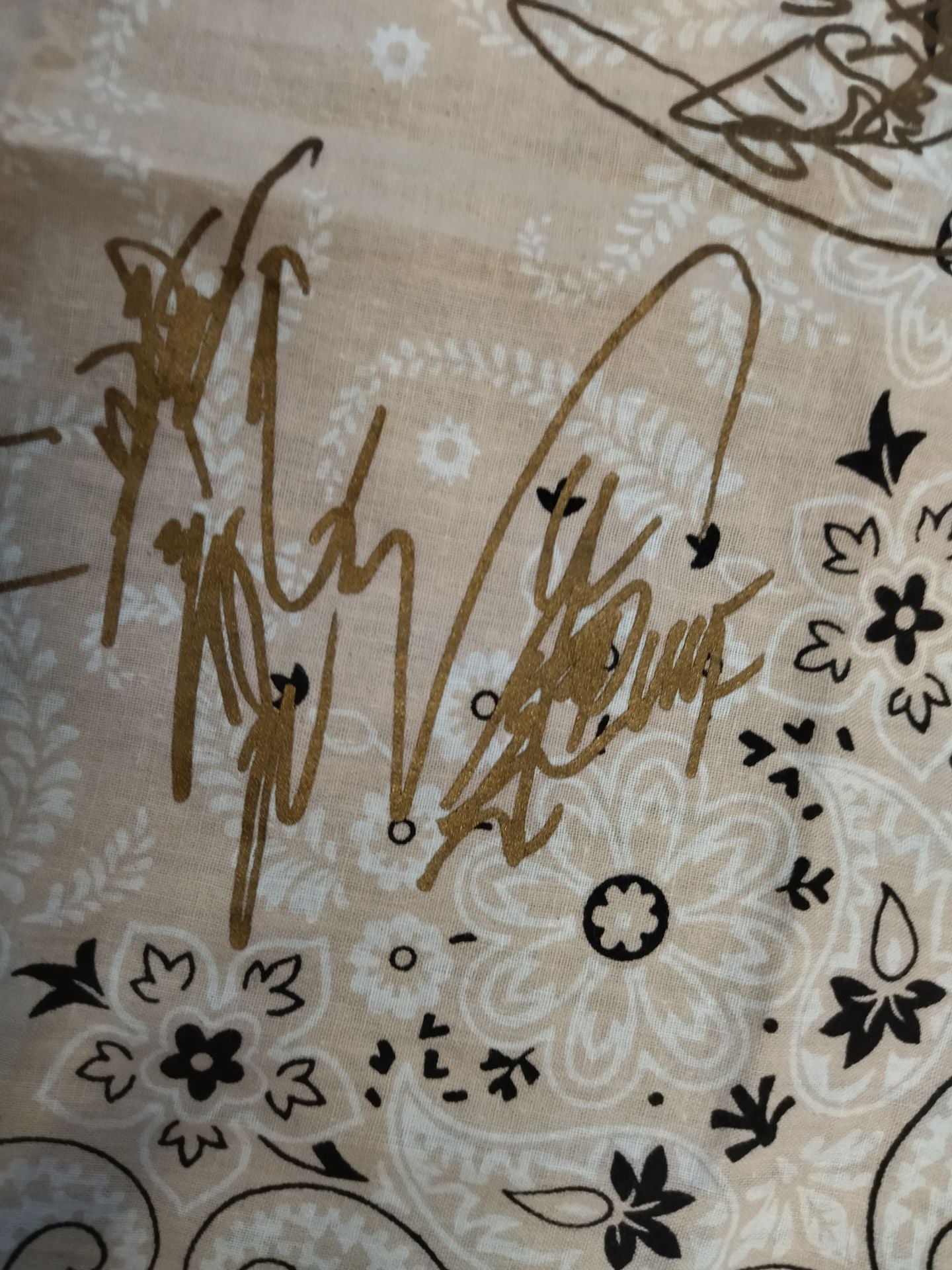 ★ ★ Strongest U.W.F. International Autograph is printed bandana