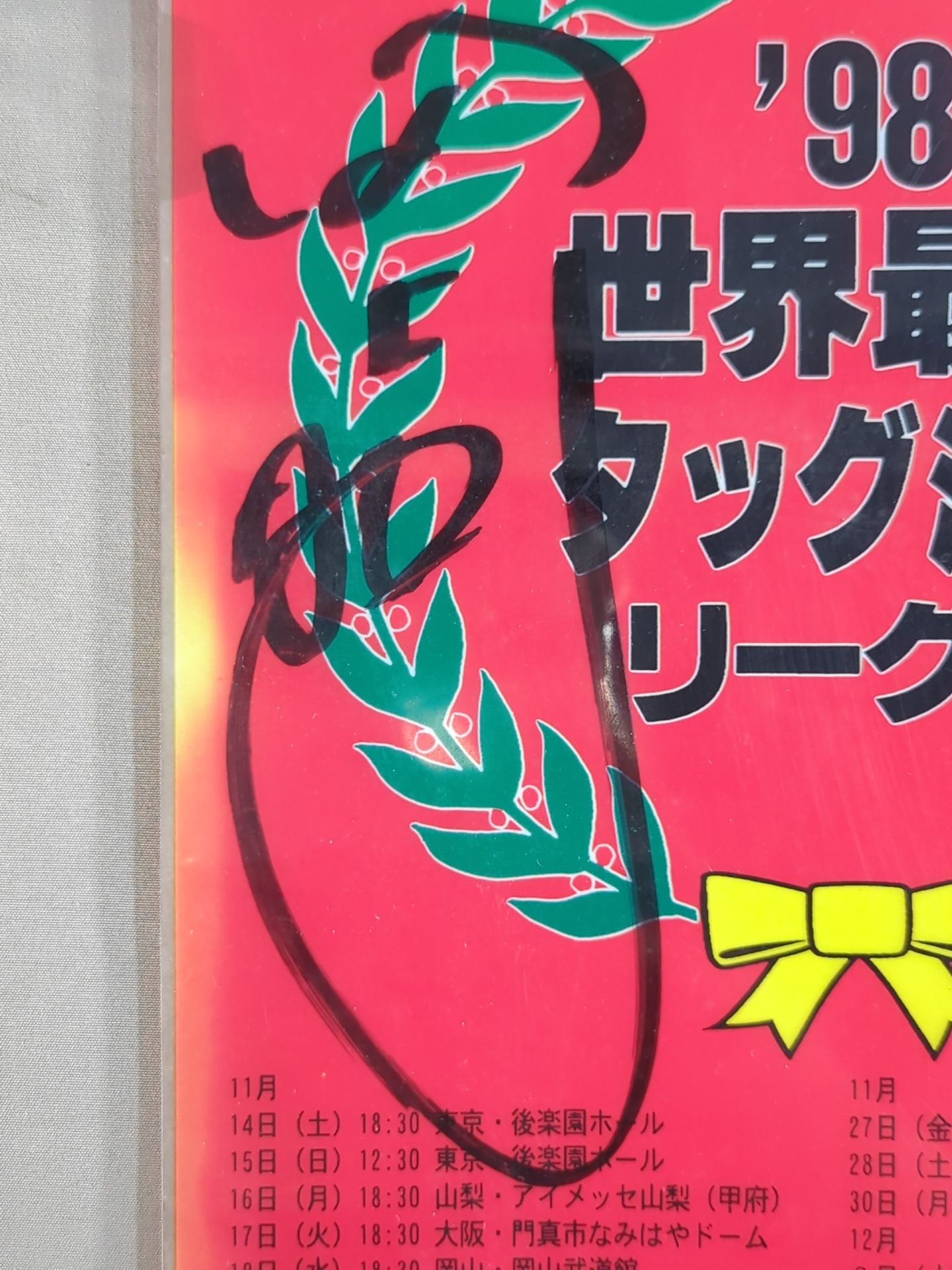 【川田利明&田上明 直筆Wサイン入り】’98世界最強タッグ決定リーグ戦 クリアファイル