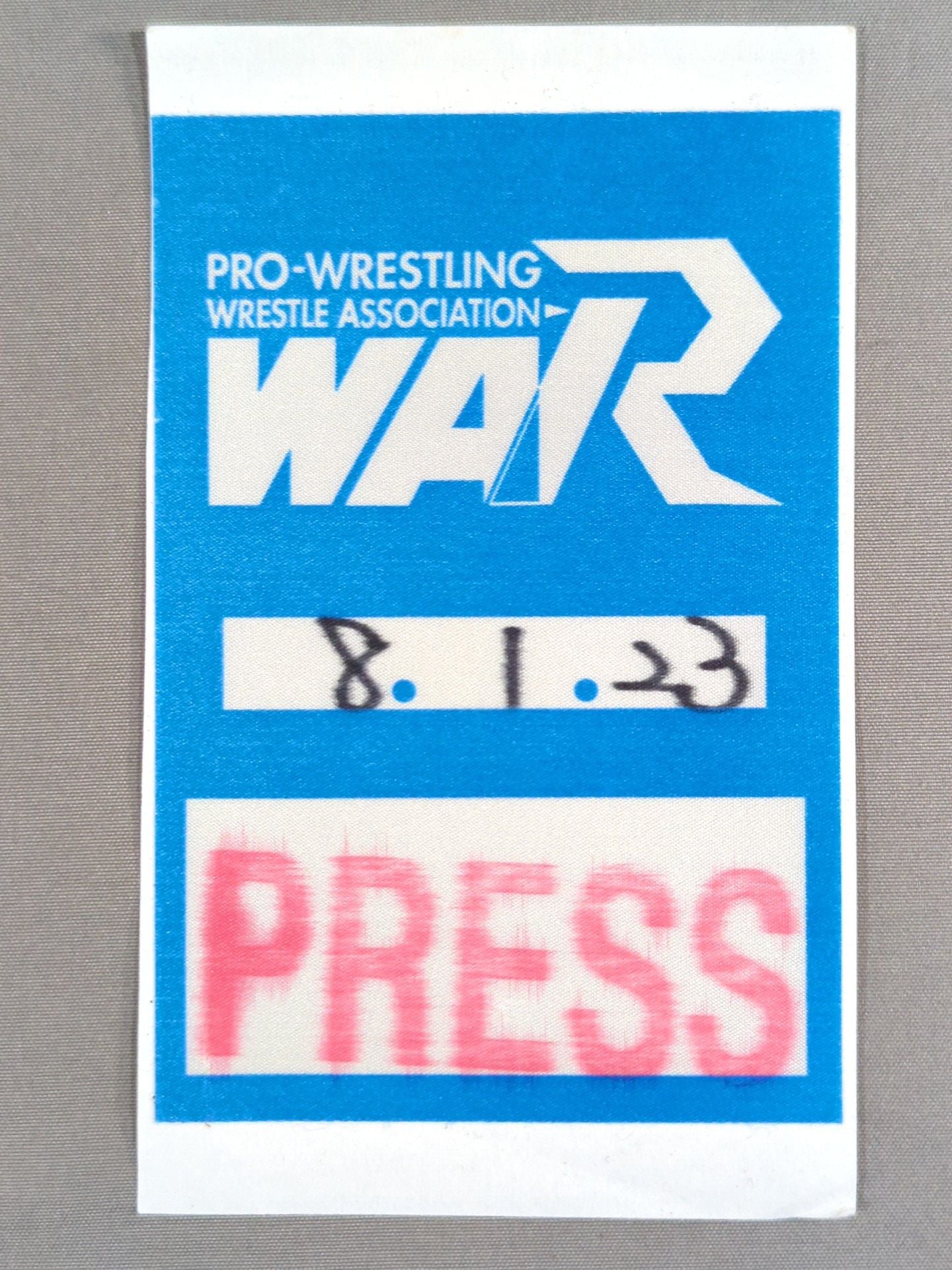 WAR【PRESS】パスカード(1996年1月23日)