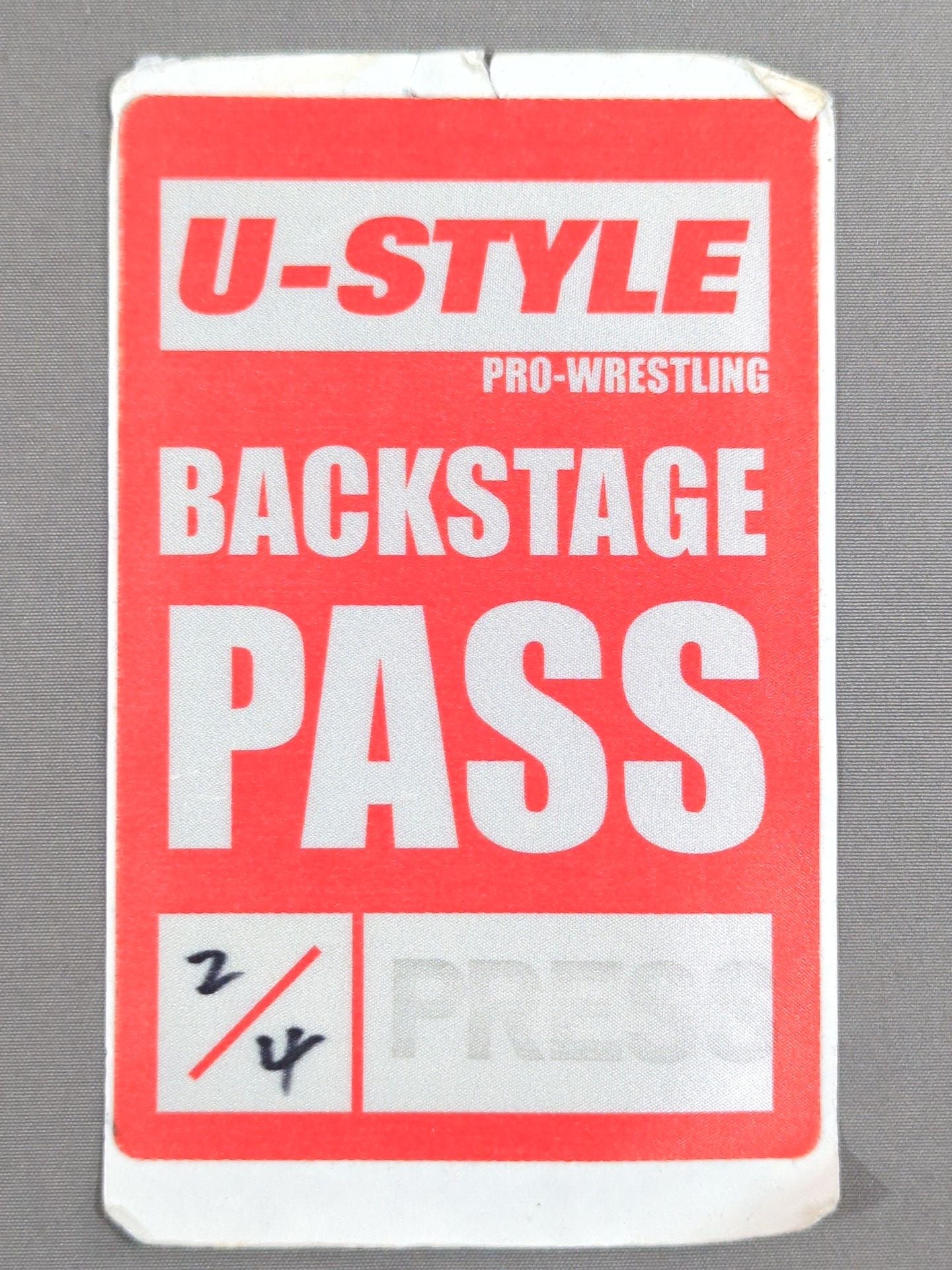 PRO WRESTLING U-STYLE 6 ~旗揚げ1周年大会~【PRESS】バックステージパスカード