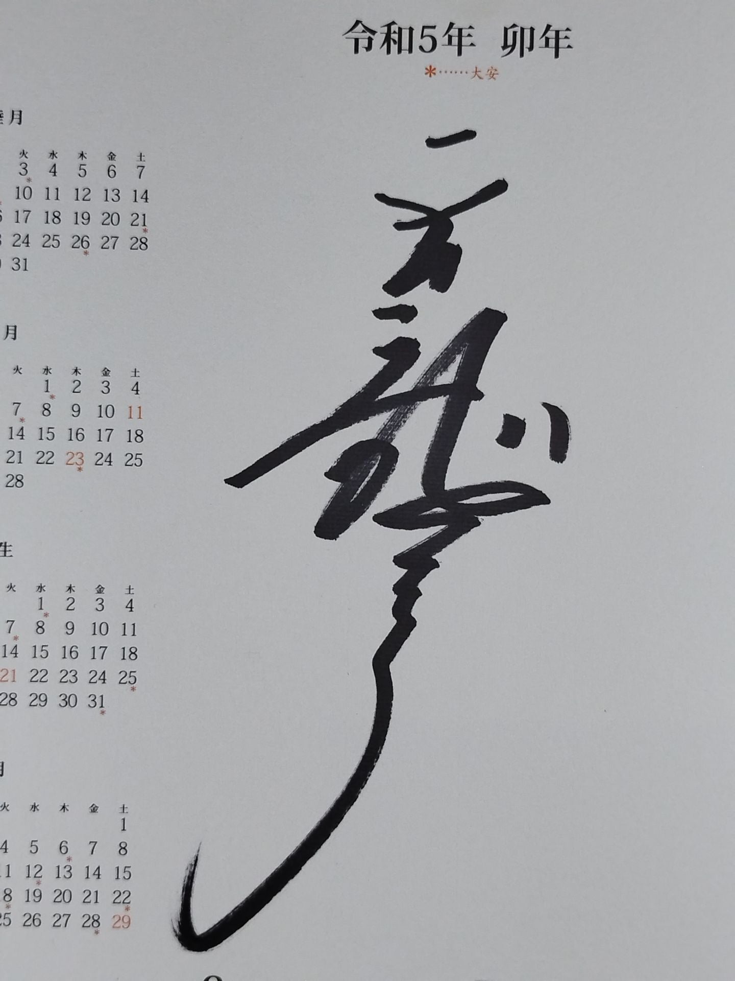 天龍源一郎(令和5年カレンダー色紙)