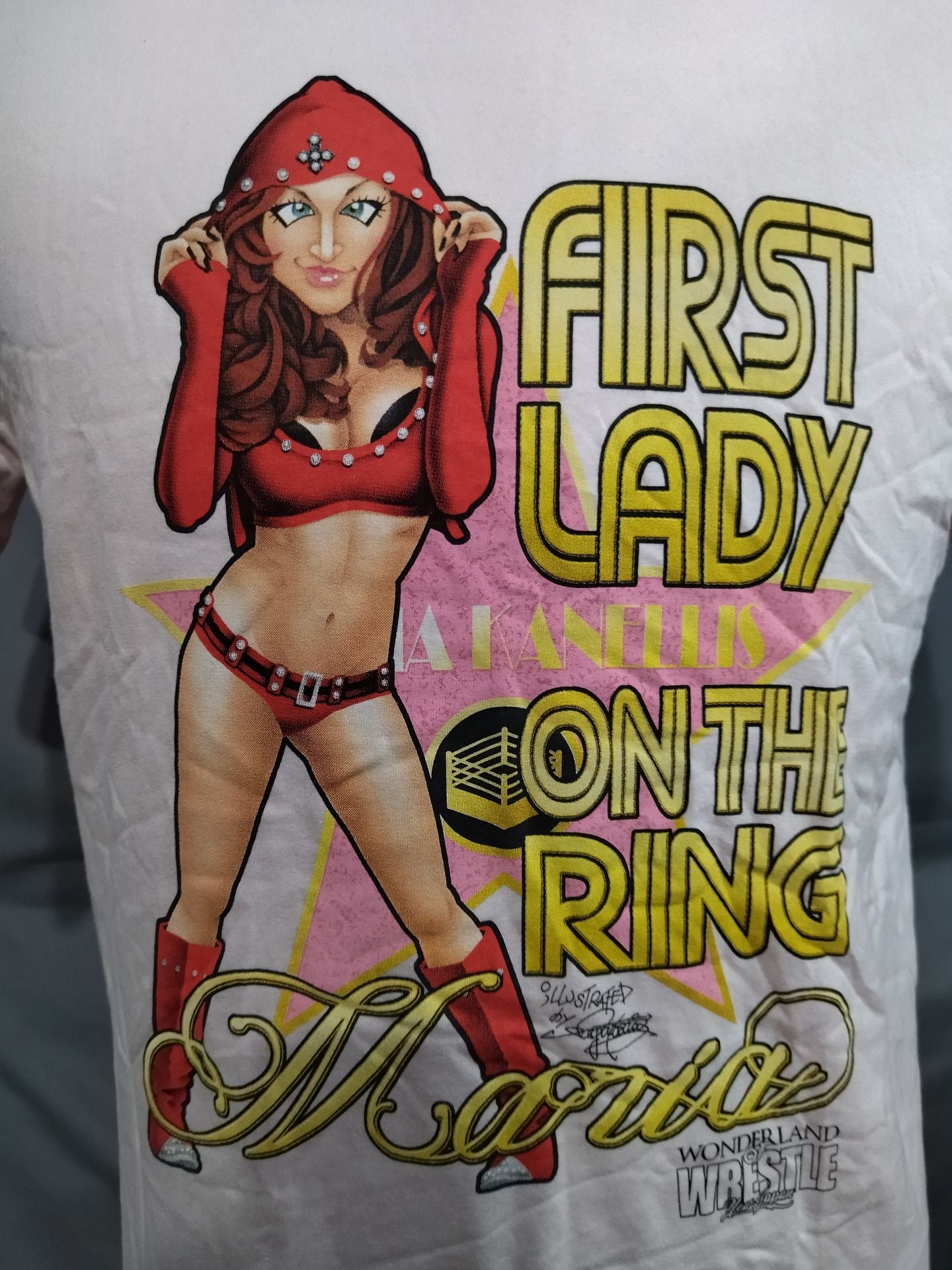 【直筆サイン入り】マリア・ケネリス「FIRST LADY」坂井永年氏イラストTシャツ