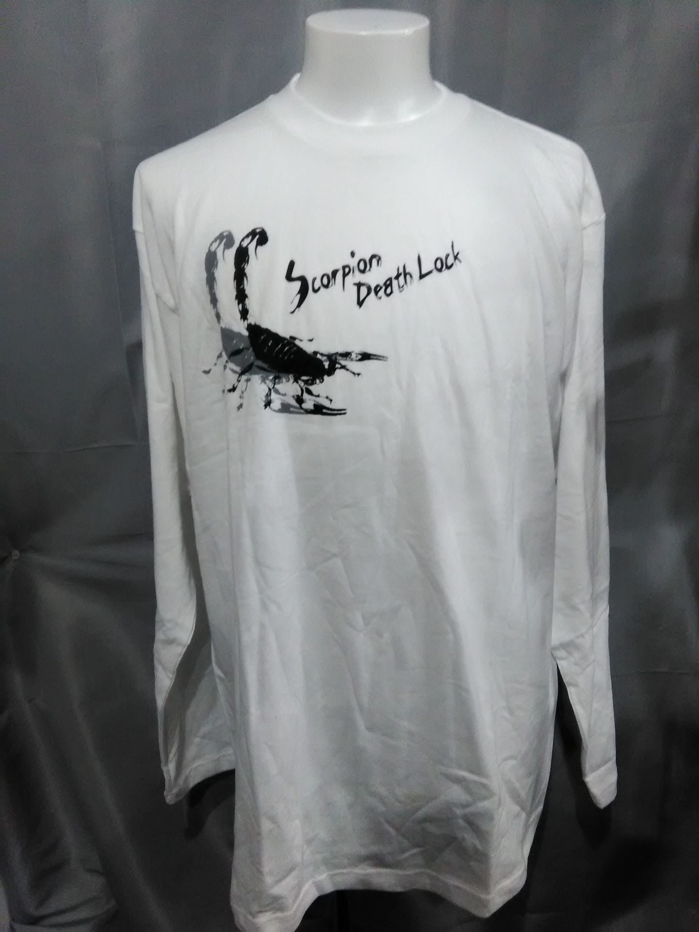 長州力「SCORPION DEATH LOCK」ロングTシャツ(ホワイト)