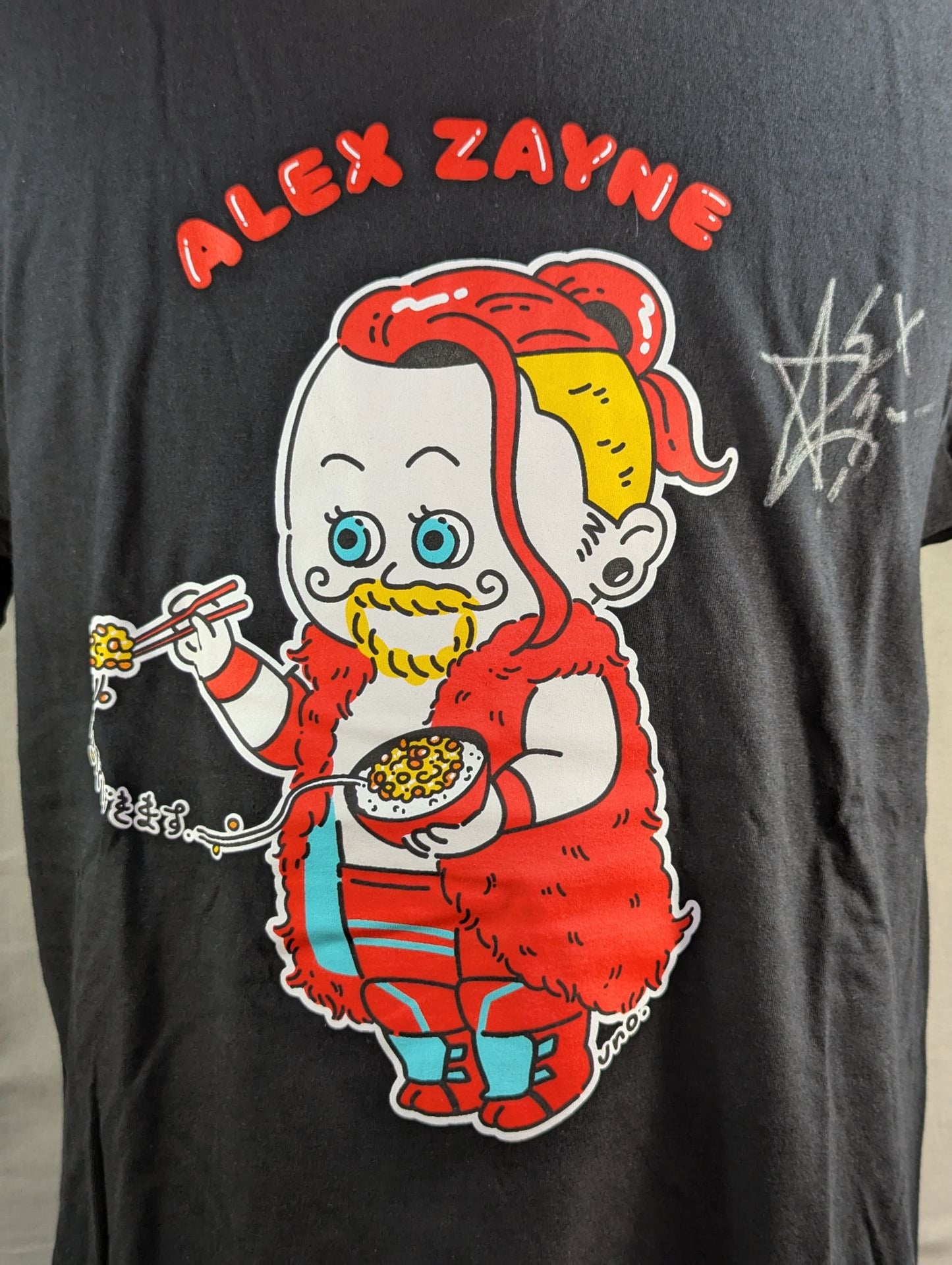 【hand signed autograph】 Alex Zane T-shirt (3) (Black)