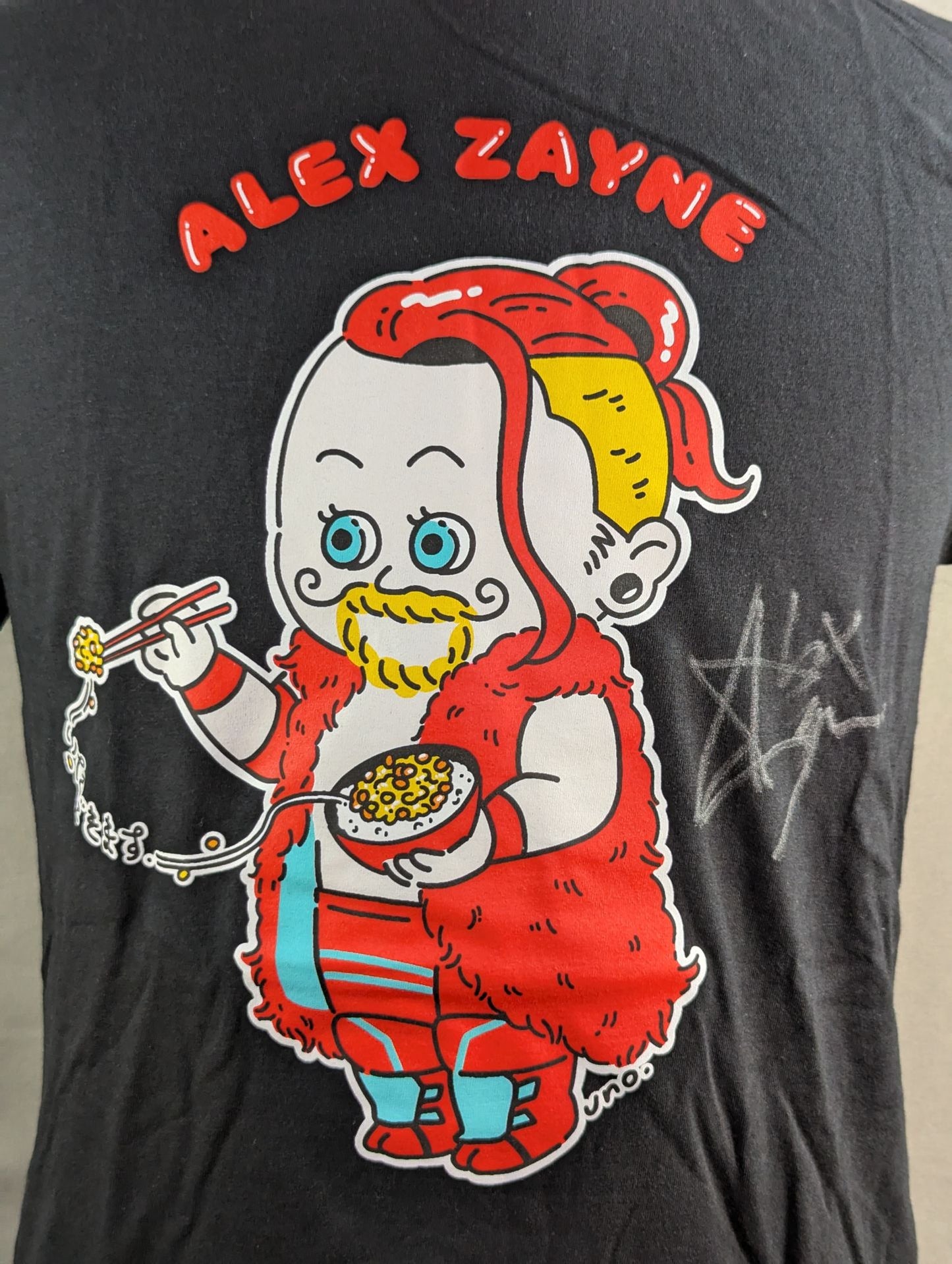 【hand signed autograph】 Alex Zane T-shirt (3) (Black)
