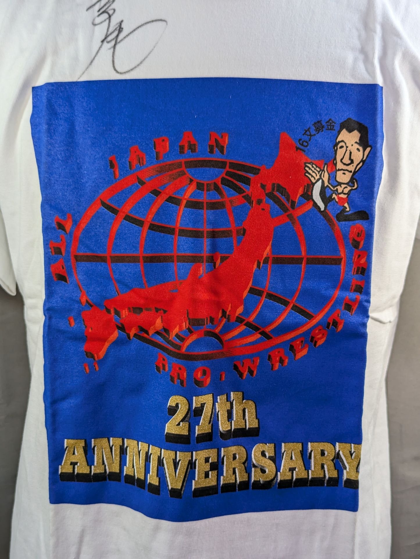 【Yoshinari Ogawa  hand signed autograph 】All DayPro Wrestling "27th ANNIVERSARY" T-shirt