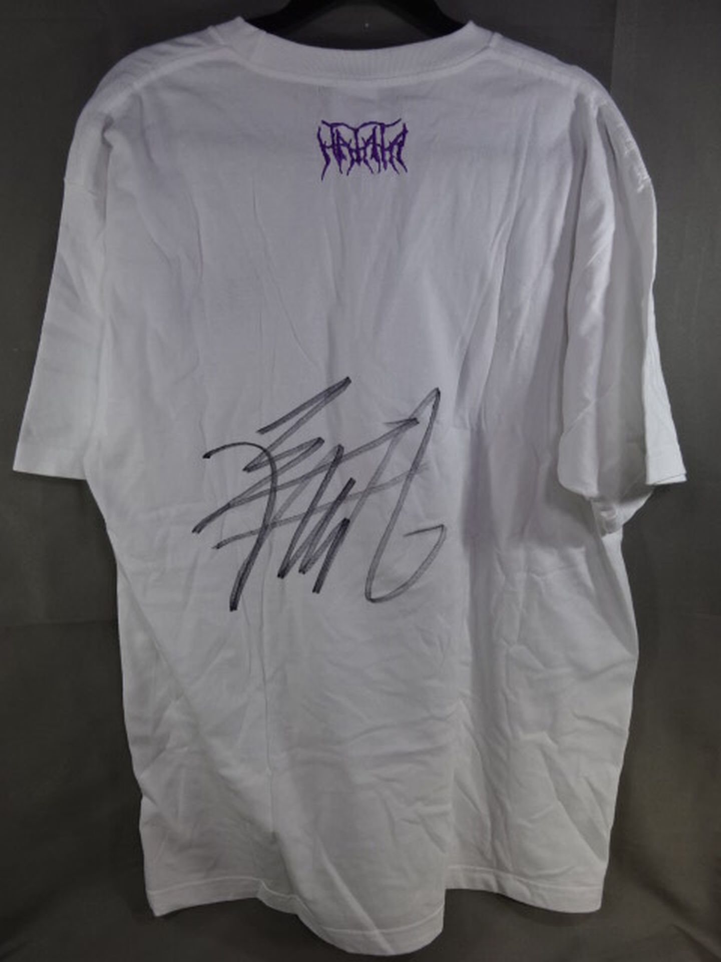 【hand signed autograph】 HAYATA×HAOMING Collaboration Embroidery T-shirt (White)