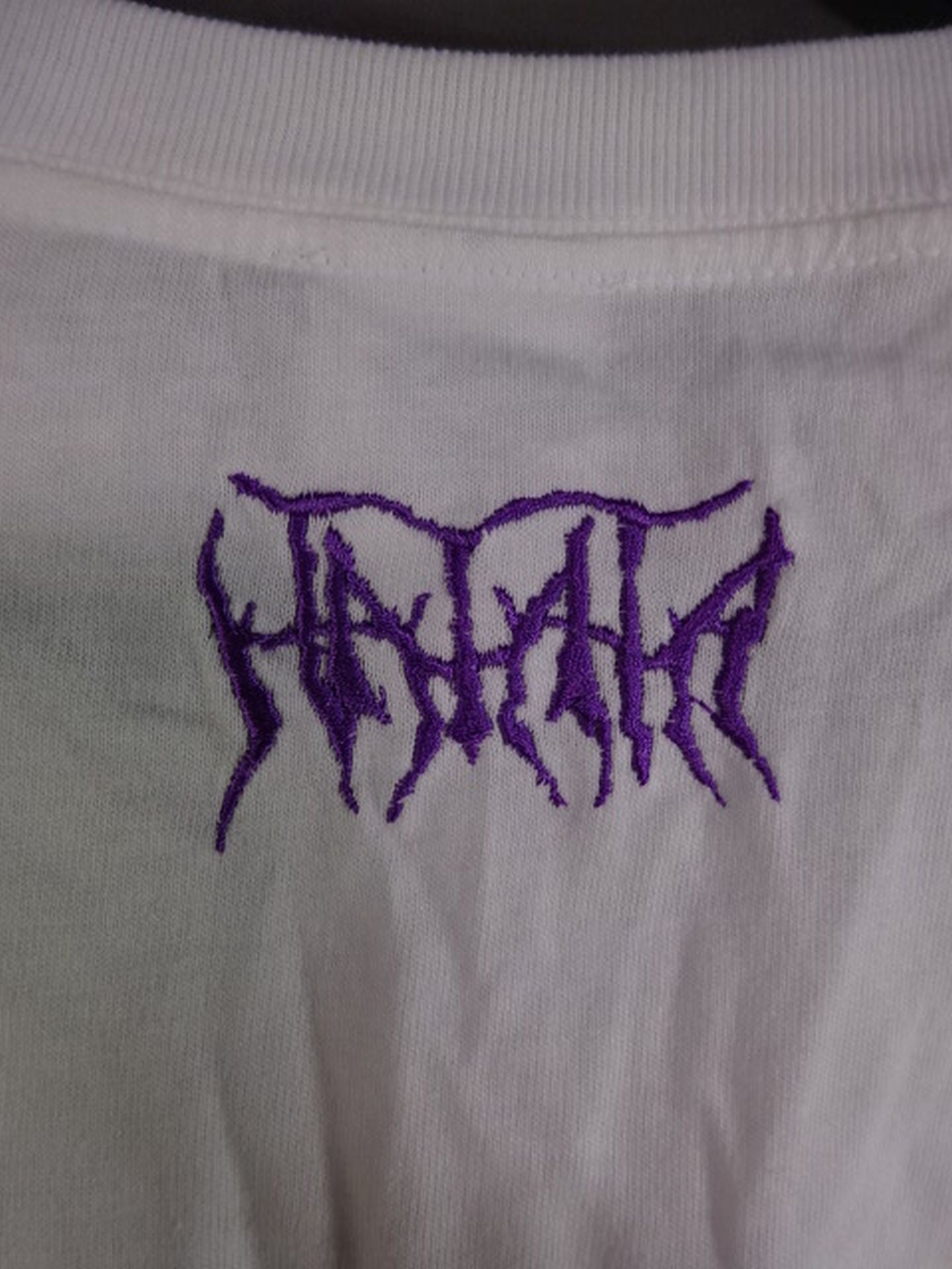 【hand signed autograph】 HAYATA×HAOMING Collaboration Embroidery T-shirt (White)