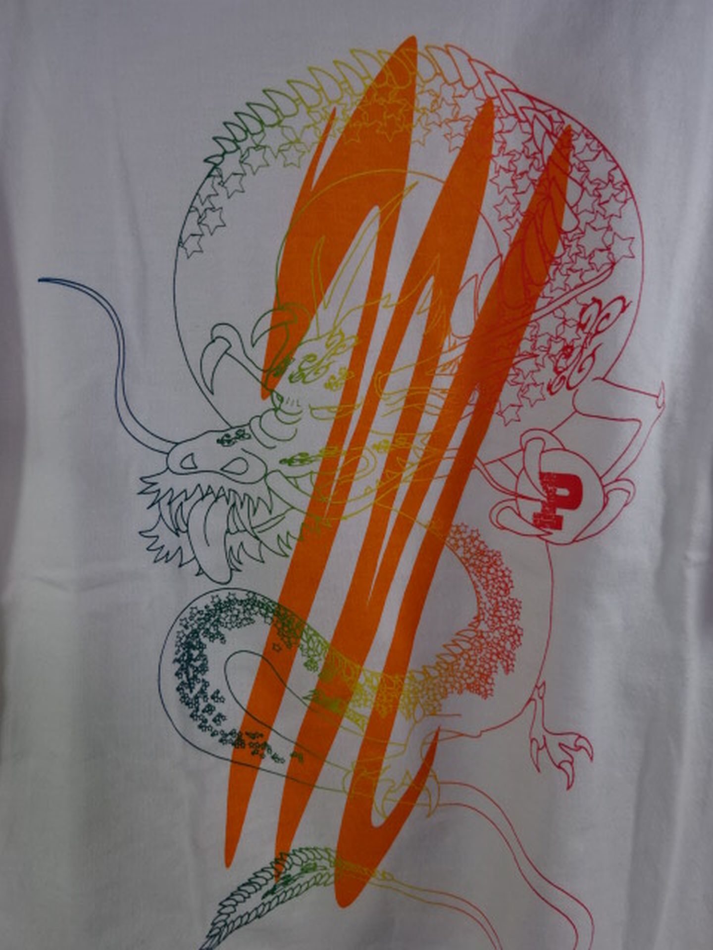 Minoru Suzuki "2015 Dragooooon!!" T-shirt (white×orange)