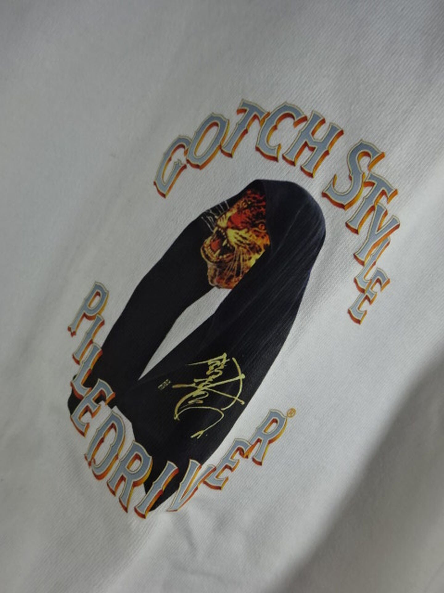 ★PILEDRIVER×HAOMING★ Minoru Suzuki "Gotch Style Piledriver" T-shirt (White)