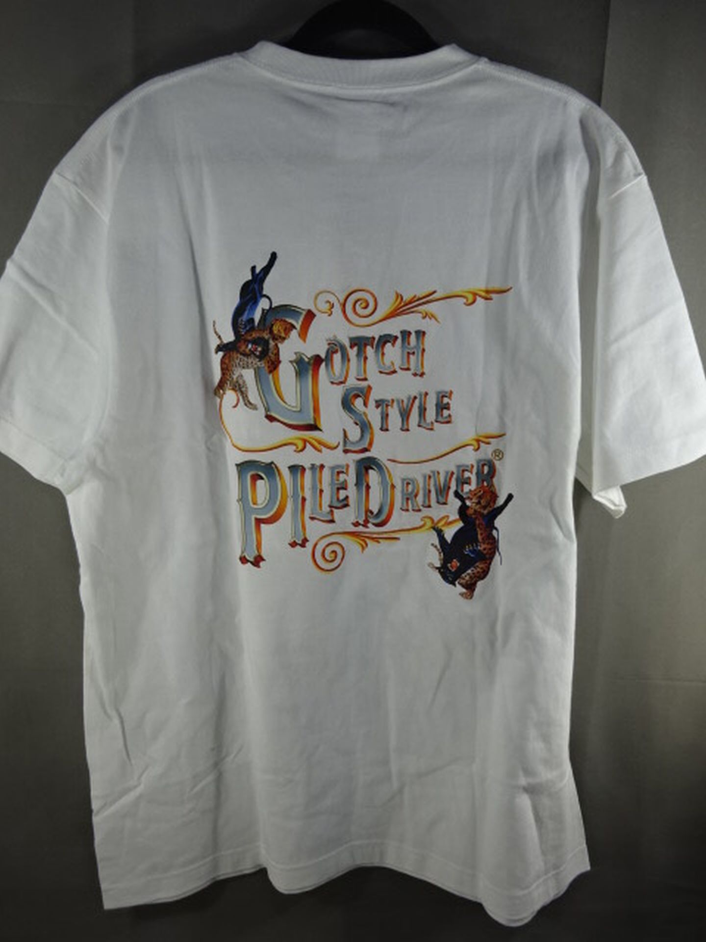 ★PILEDRIVER×HAOMING★ Minoru Suzuki "Gotch Style Piledriver" T-shirt (White)