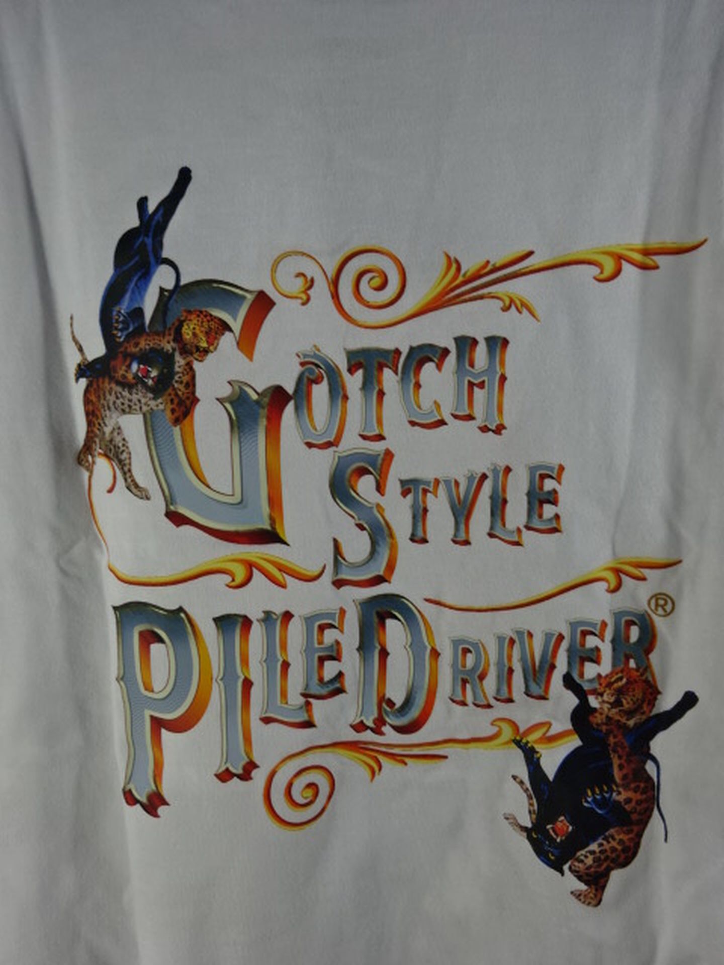★PILEDRIVER×HAOMING★ Minoru Suzuki "Gotch Style Piledriver" T-shirt (White)