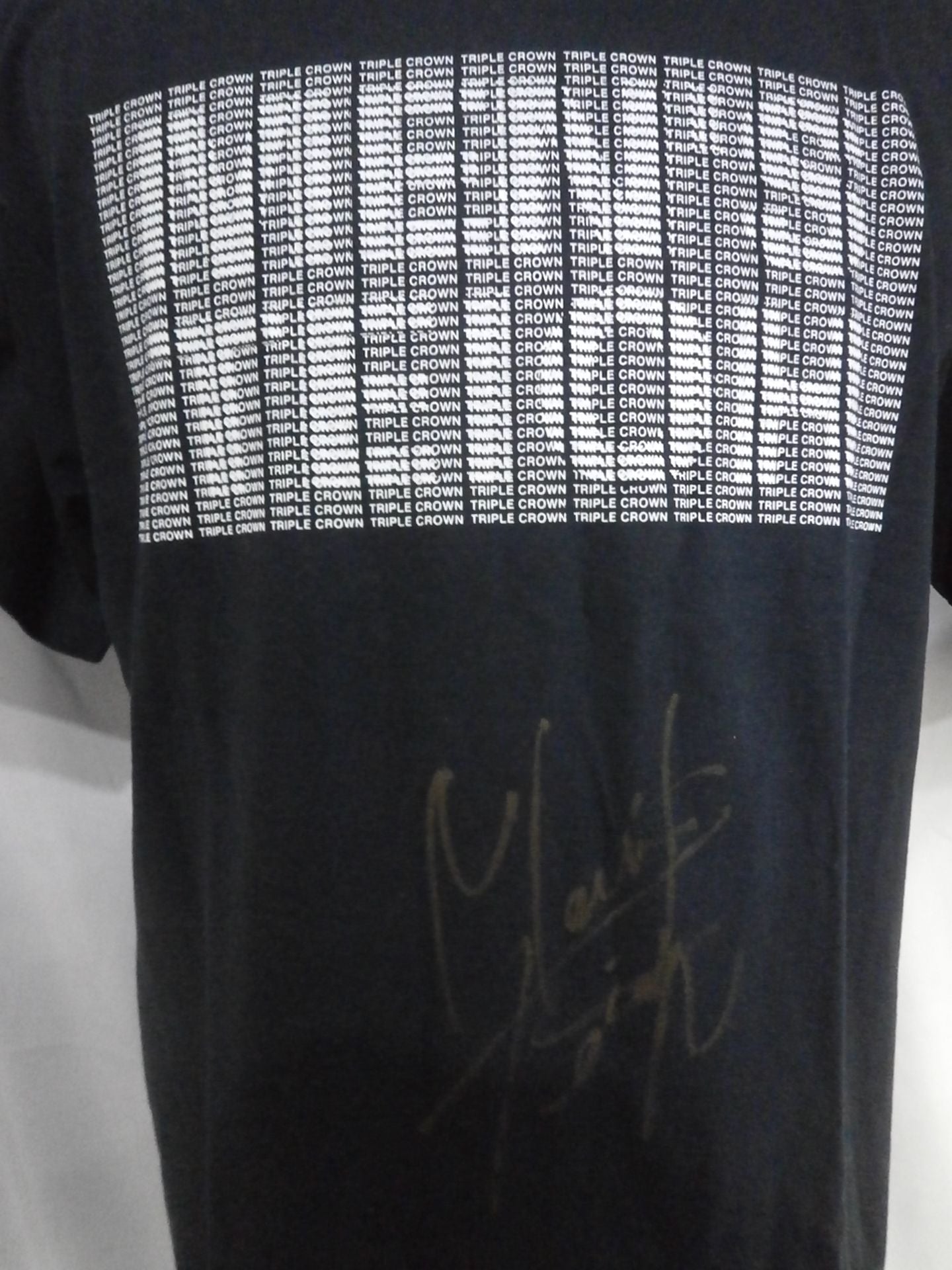 【hand signed autograph】 MEN'S Teio "TRIPLE CROWN" T-shirt (1) (Black)