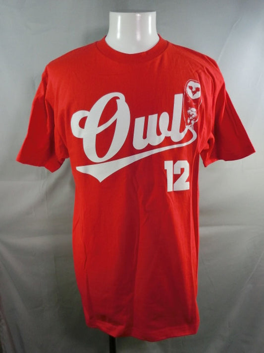 竹田誠志「フクロウ12号Tシャツ」Tシャツ①(レッド)