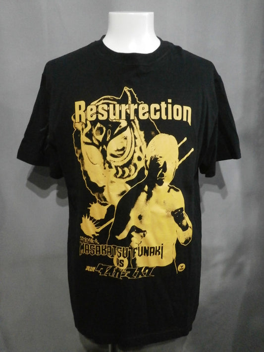 【hand signed autograph】 Masakatsu Funaki vs Shinron Tiger Mask T-shirt (1) (Black)