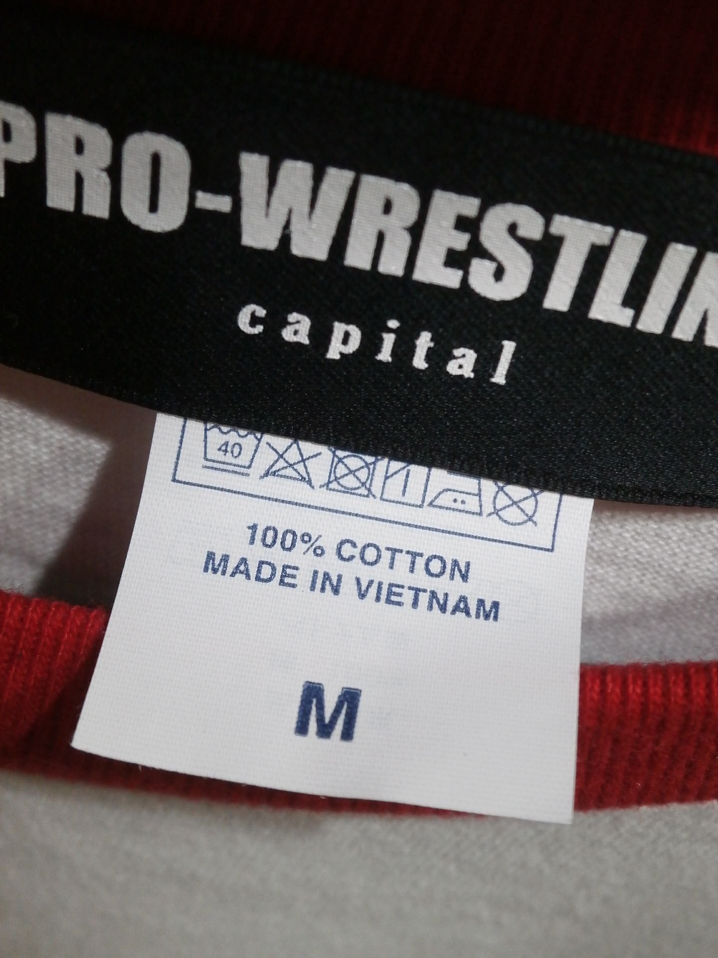 CAPITAL プロレスリング ラグラン 七分袖Tシャツ(ホワイト×レッド)