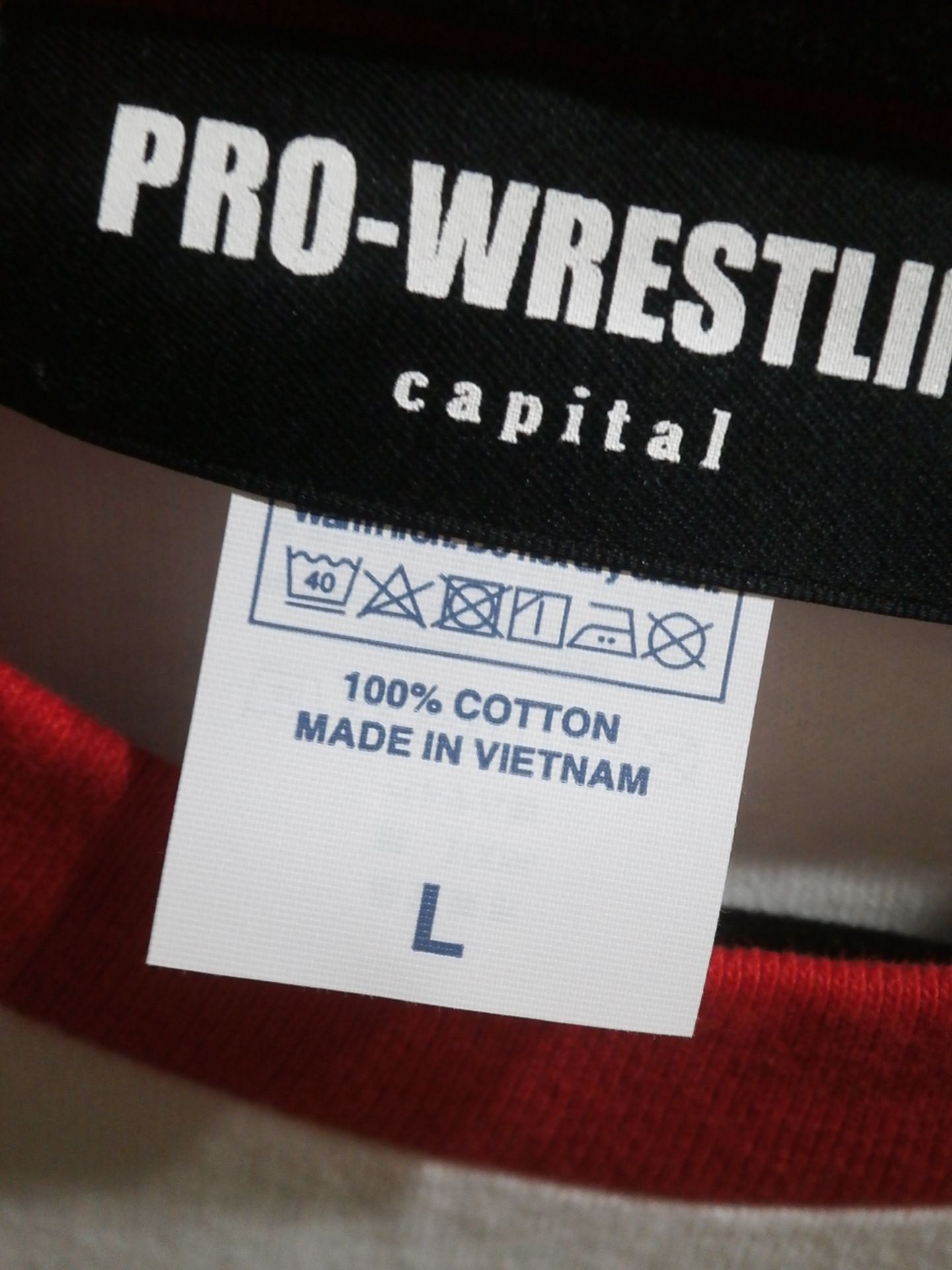 CAPITAL プロレスリング ラグラン 七分袖Tシャツ(ホワイト×レッド)