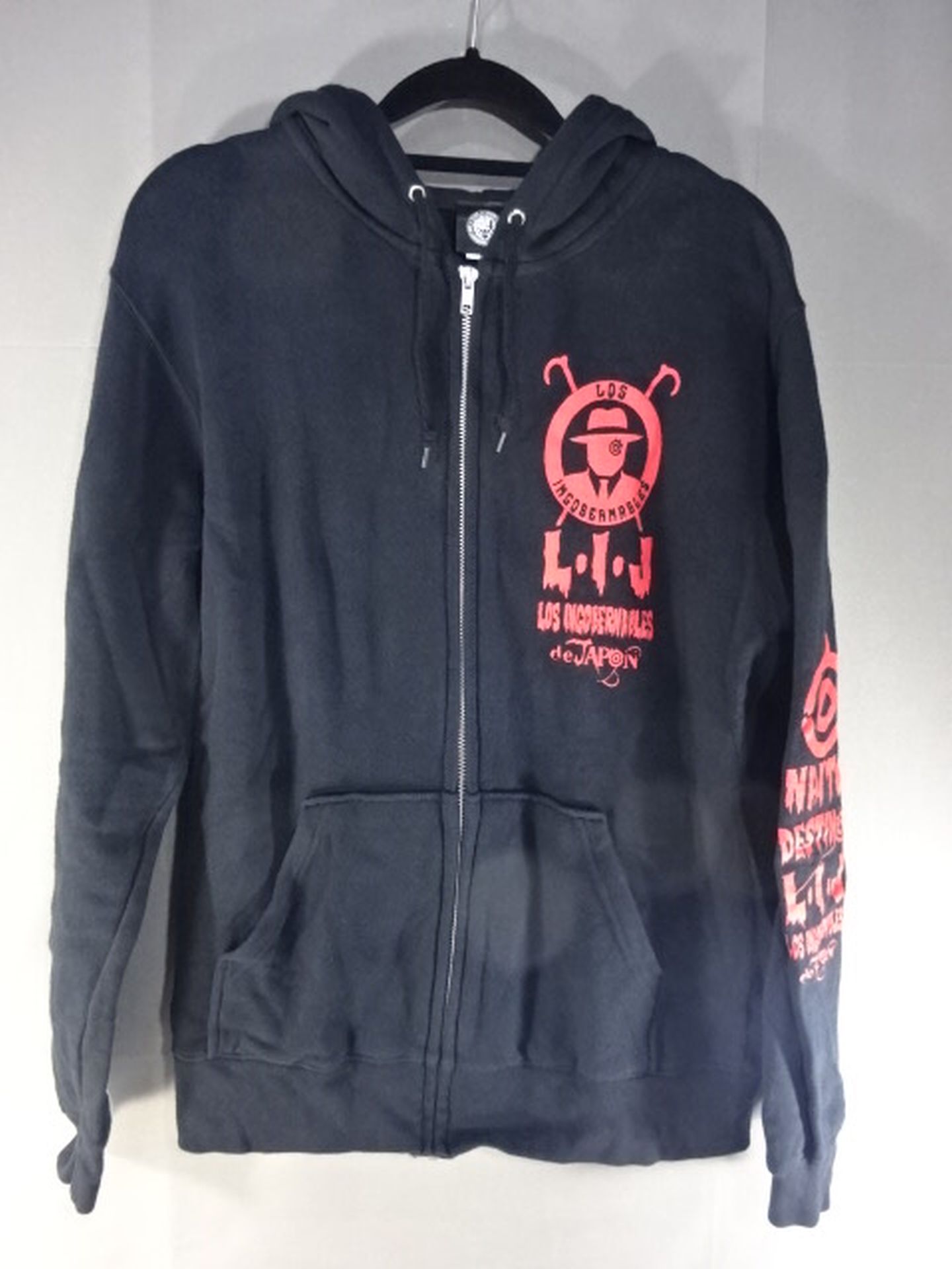 Tetsuya Naito Zip Up Hoodie (Black×Red)