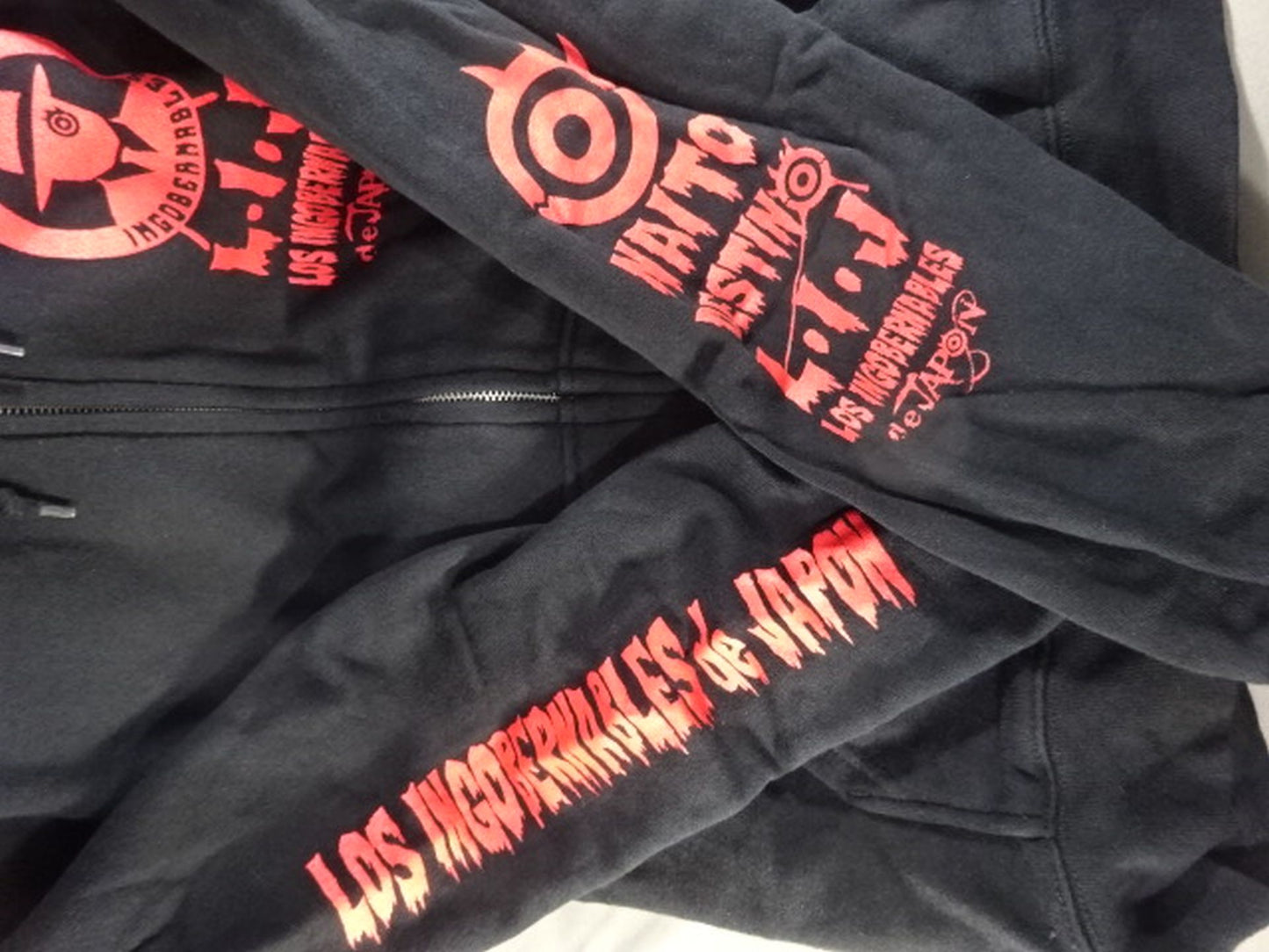 Tetsuya Naito Zip Up Hoodie (Black×Red)