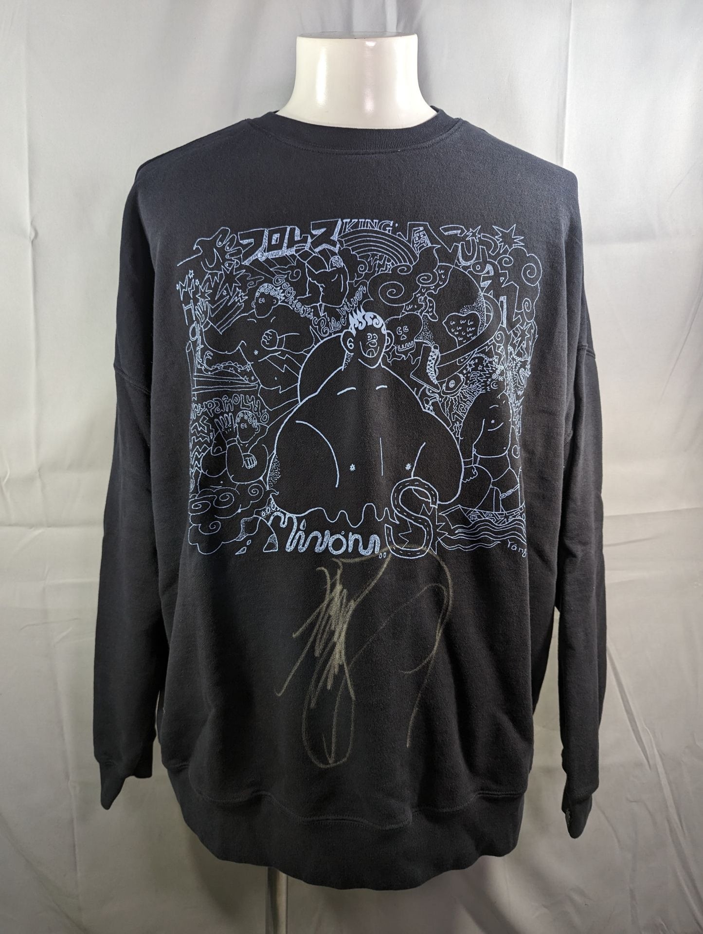 【直筆サイン入り】鈴木みのる イラスト トレーナー①(ネイビー)