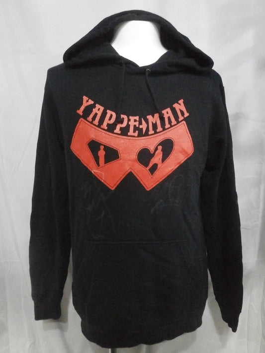 【2 2 hand signed autographs 】Yappe Man No. 1 & No. 2 PulloverHoodie  (1) (Black)