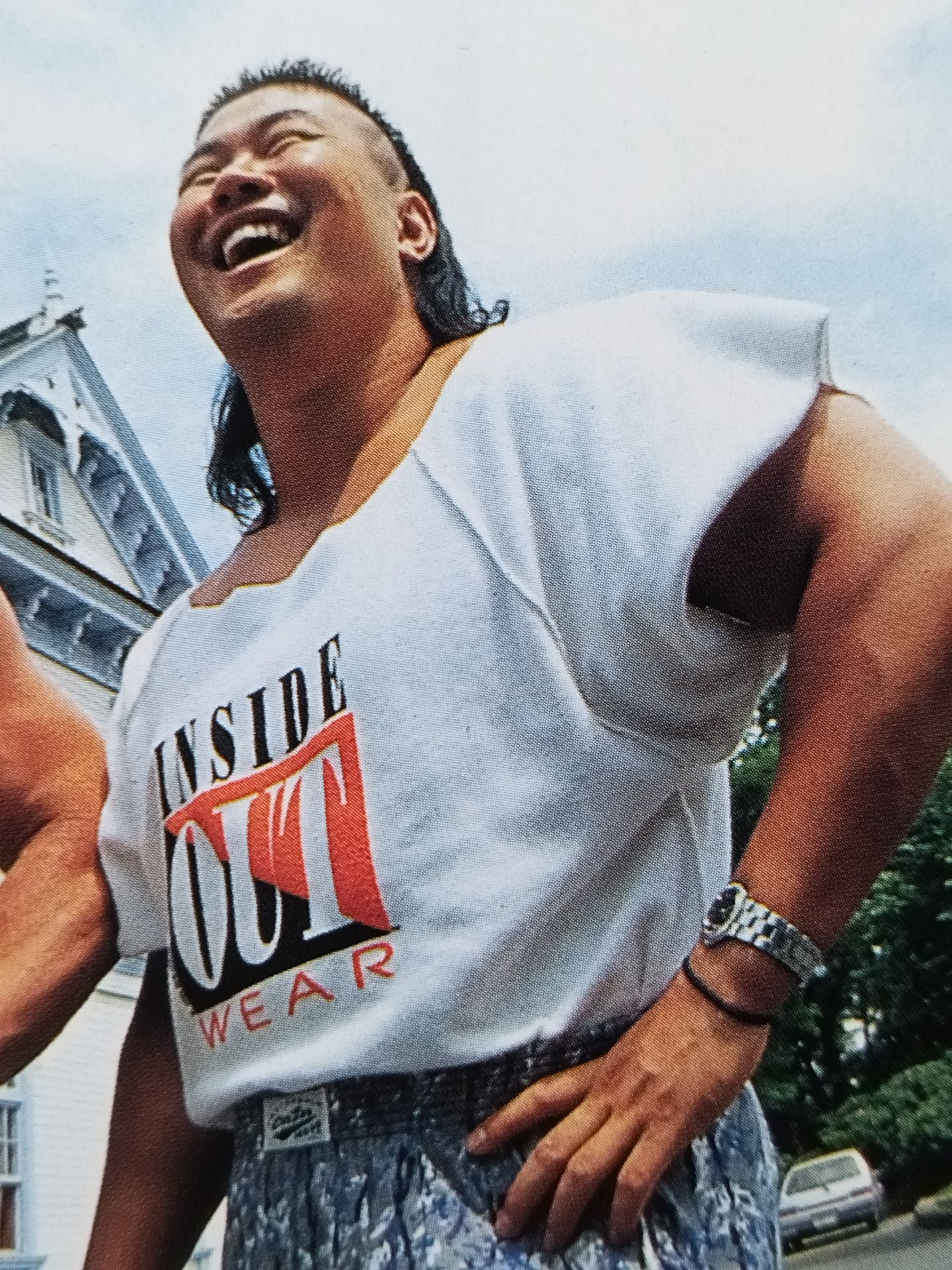 ★プロレスラー御用達!!★ INSIDE OUT WEAR ロングスリーブラグトップ(ホワイト)④