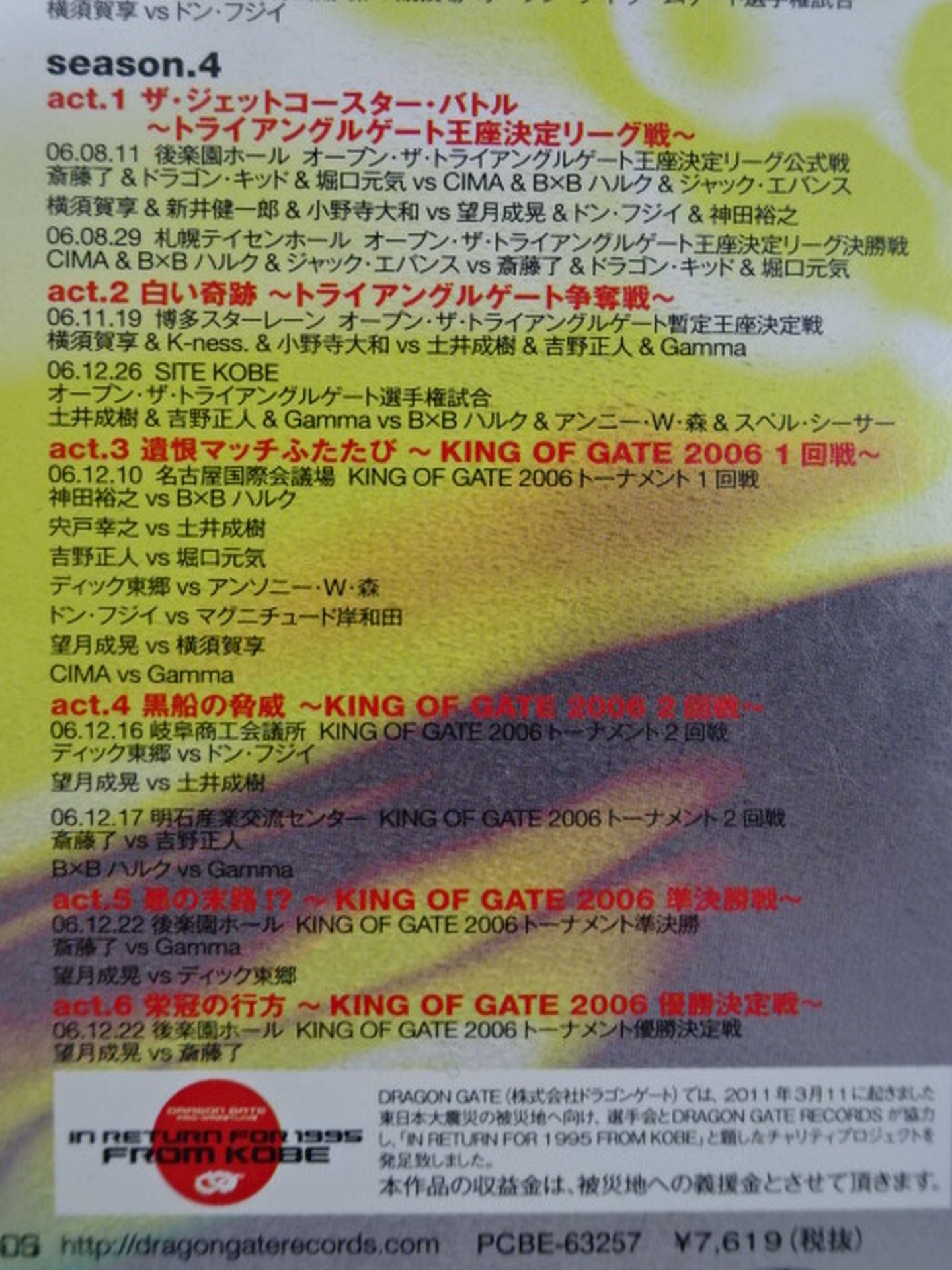 DRAGON GATE 2006 DVD-BOX【東日本大震災復興支援チャリティDVD-BOX】