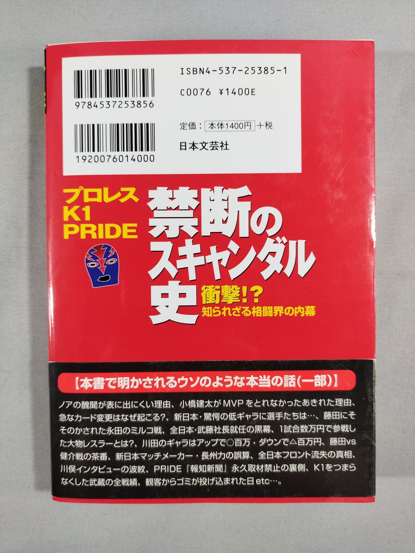 Pro Wrestling , K1, PRIDE Forbidden Scandal History Shock!? The Inside Story of the Unknown Fighting World