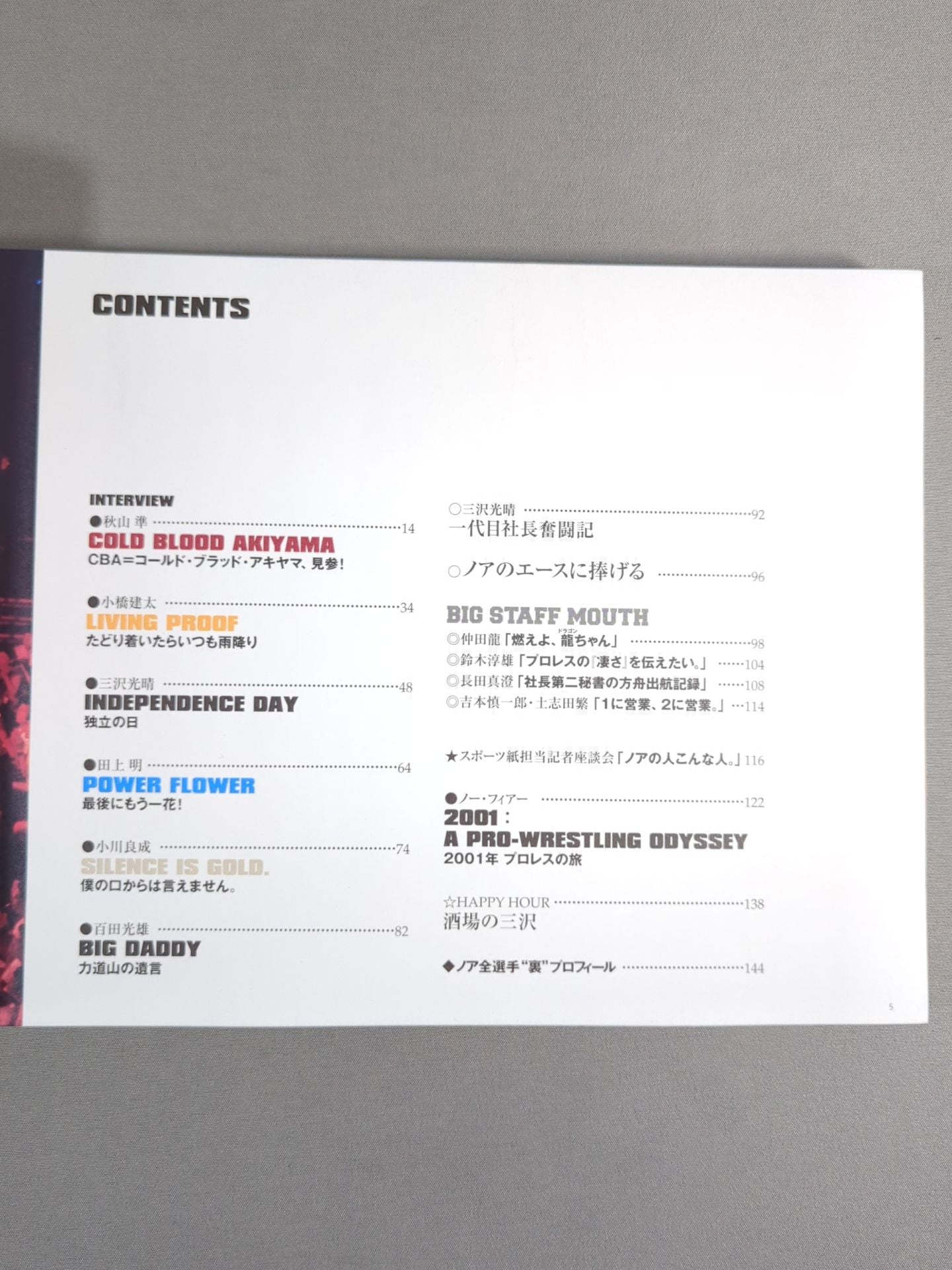 THIS IS NOAH! Pro-wrestling Noah Official 'Behind' Pamphlet
