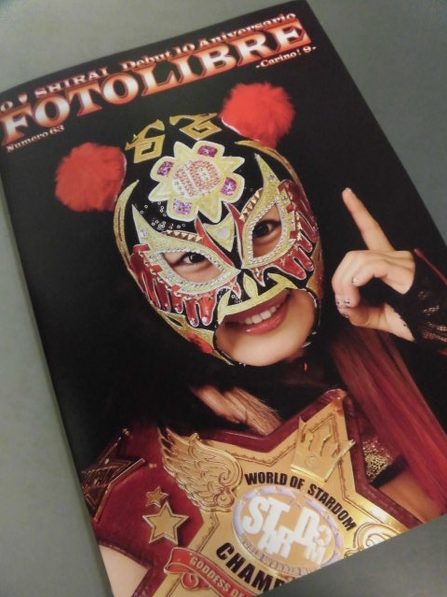 [Io Shirai (Iyo Sky) hand signed autograph 】FOTOLIBRE de Mascara Numero.63