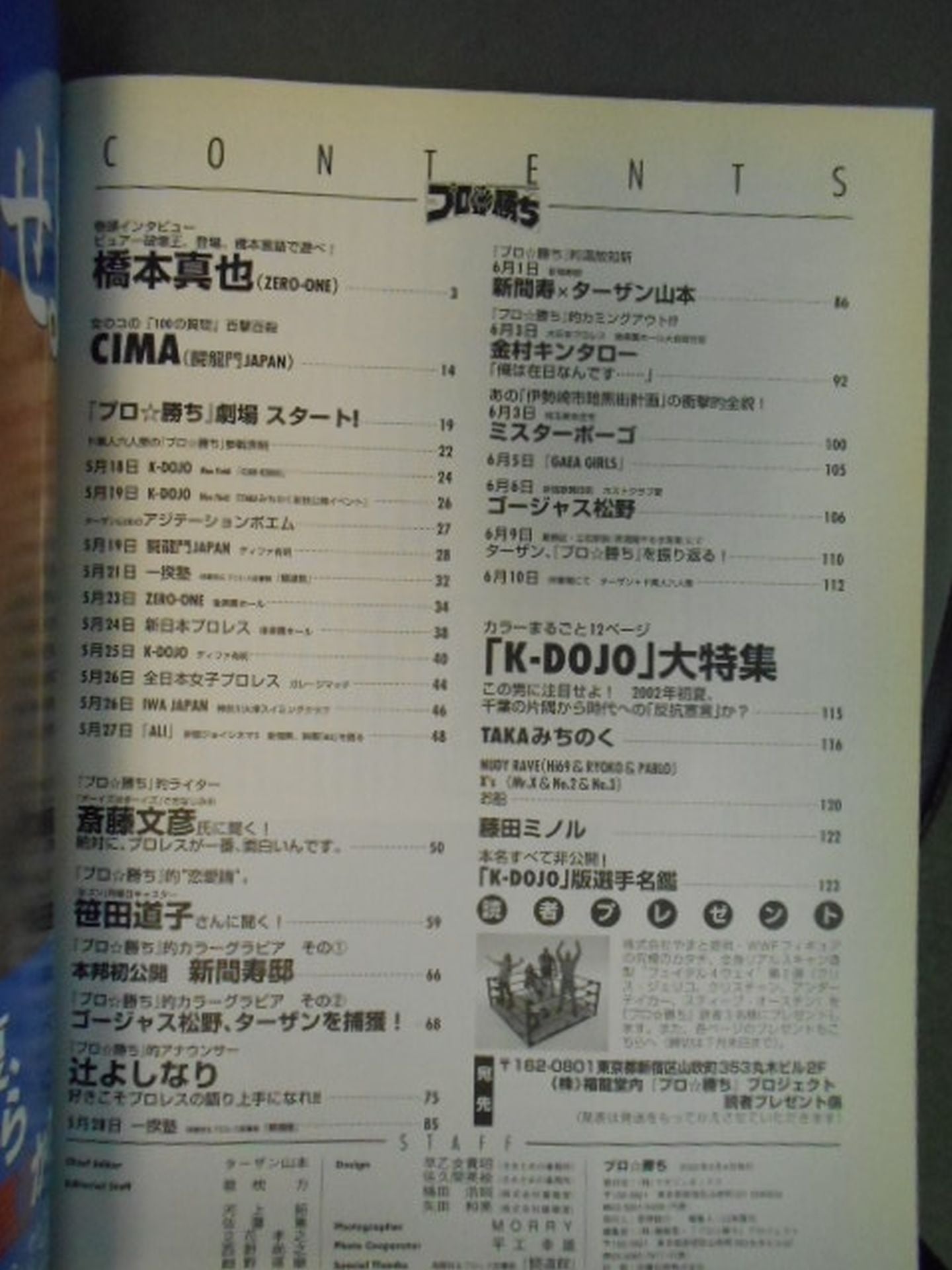 プロ勝ち ターザン山本無責任編集ドキュメントマガジン2002年8月号 乱入乱闘反則それがプロ