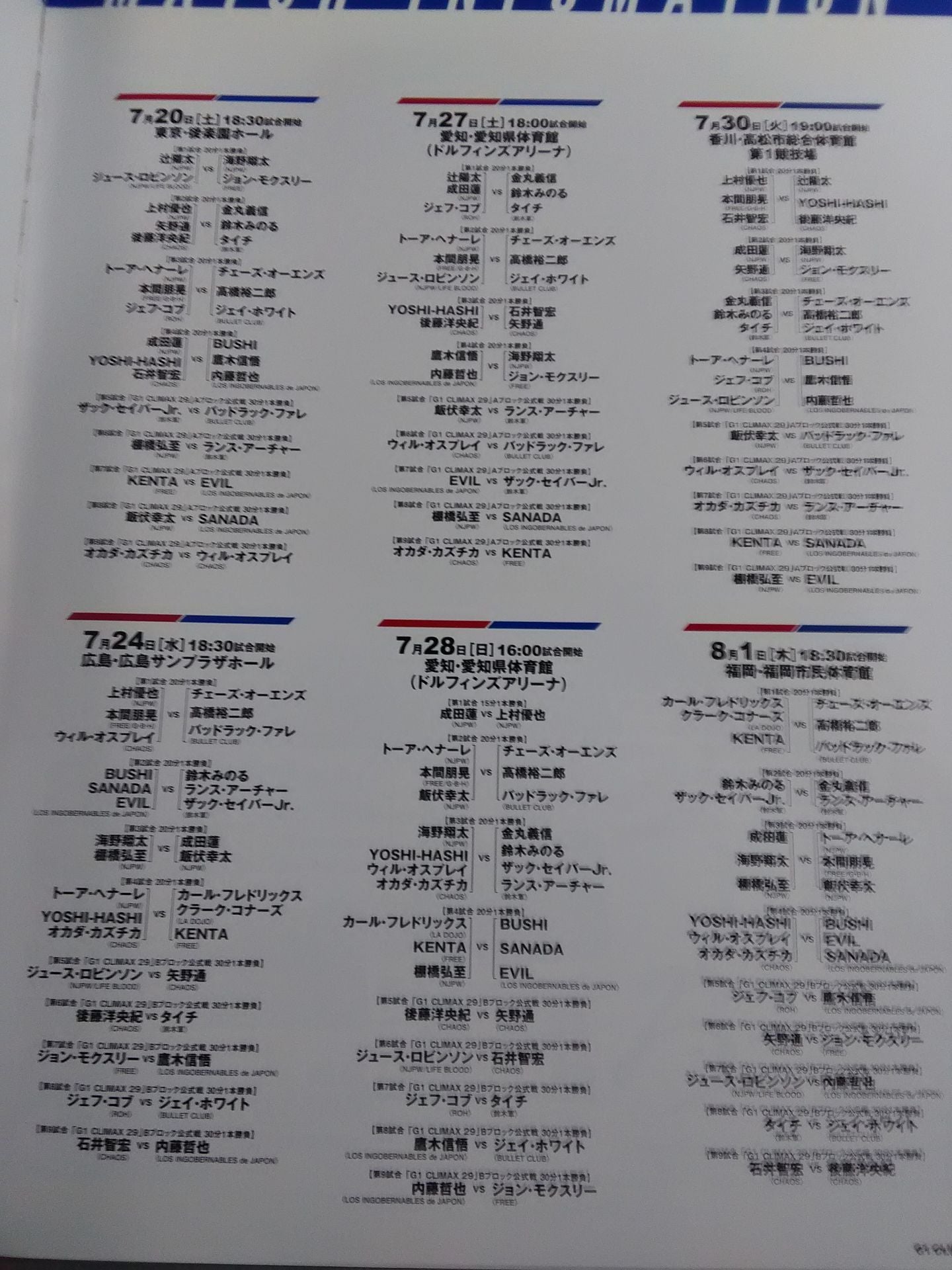 G1 CLIMAX 29 / G1クライマックス29
