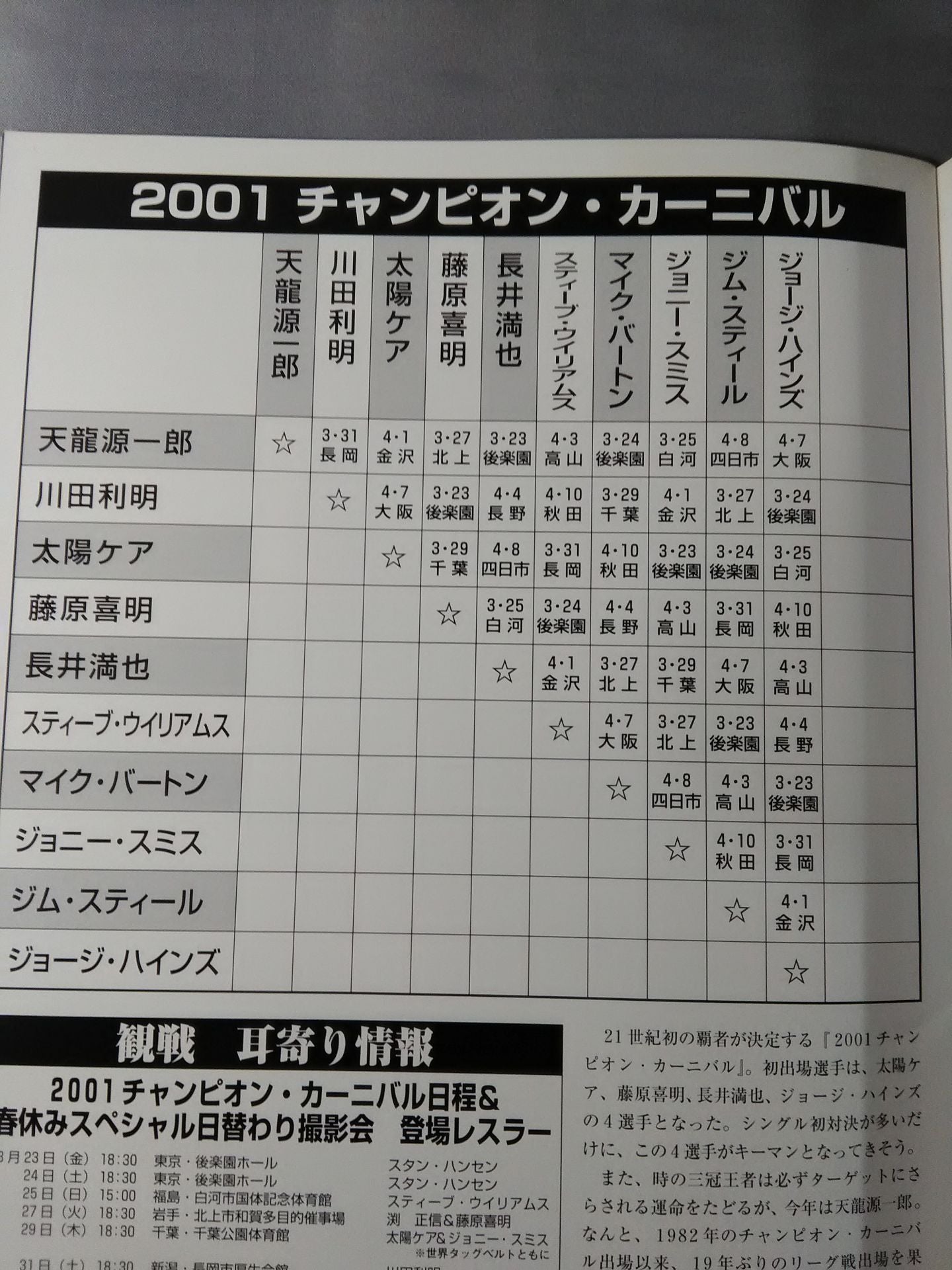2001チャンピオン・カーニバル
