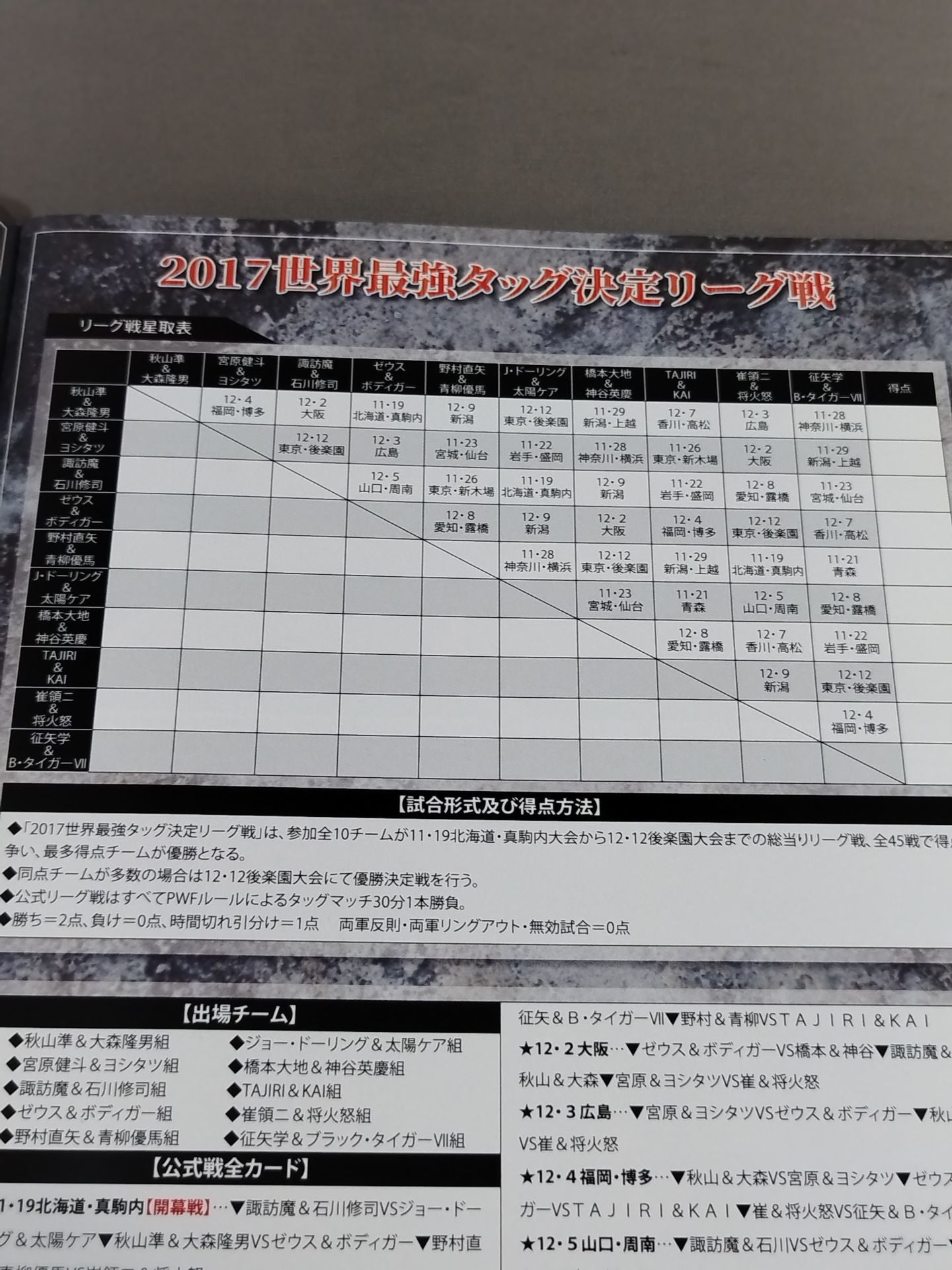2017世界最強タッグ決定リーグ戦~旗揚げ45周年記念シリーズ~
