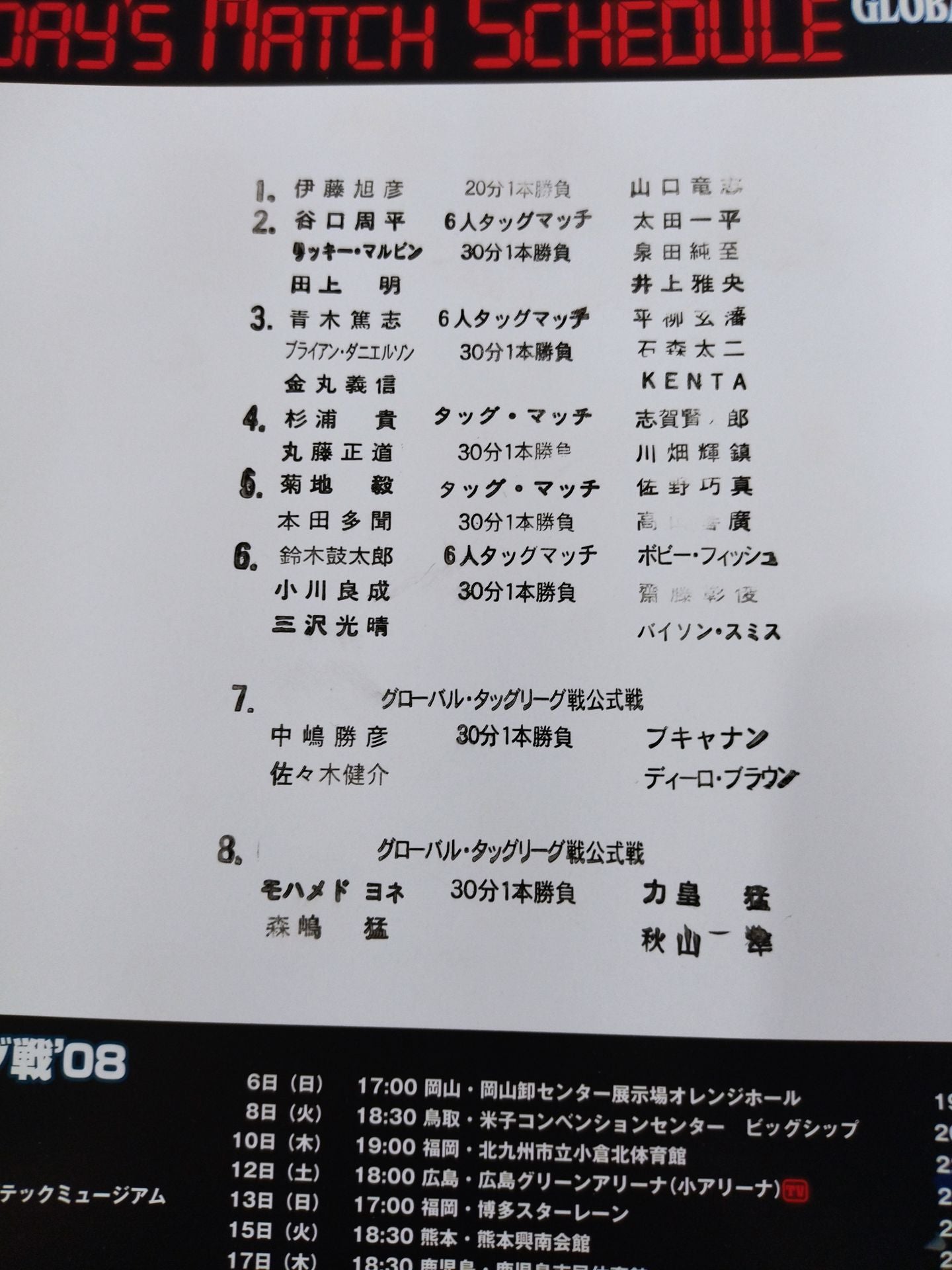 2008グローバル・タッグリーグ戦 / GLOBAL TAG TEAM LEAGUE’08