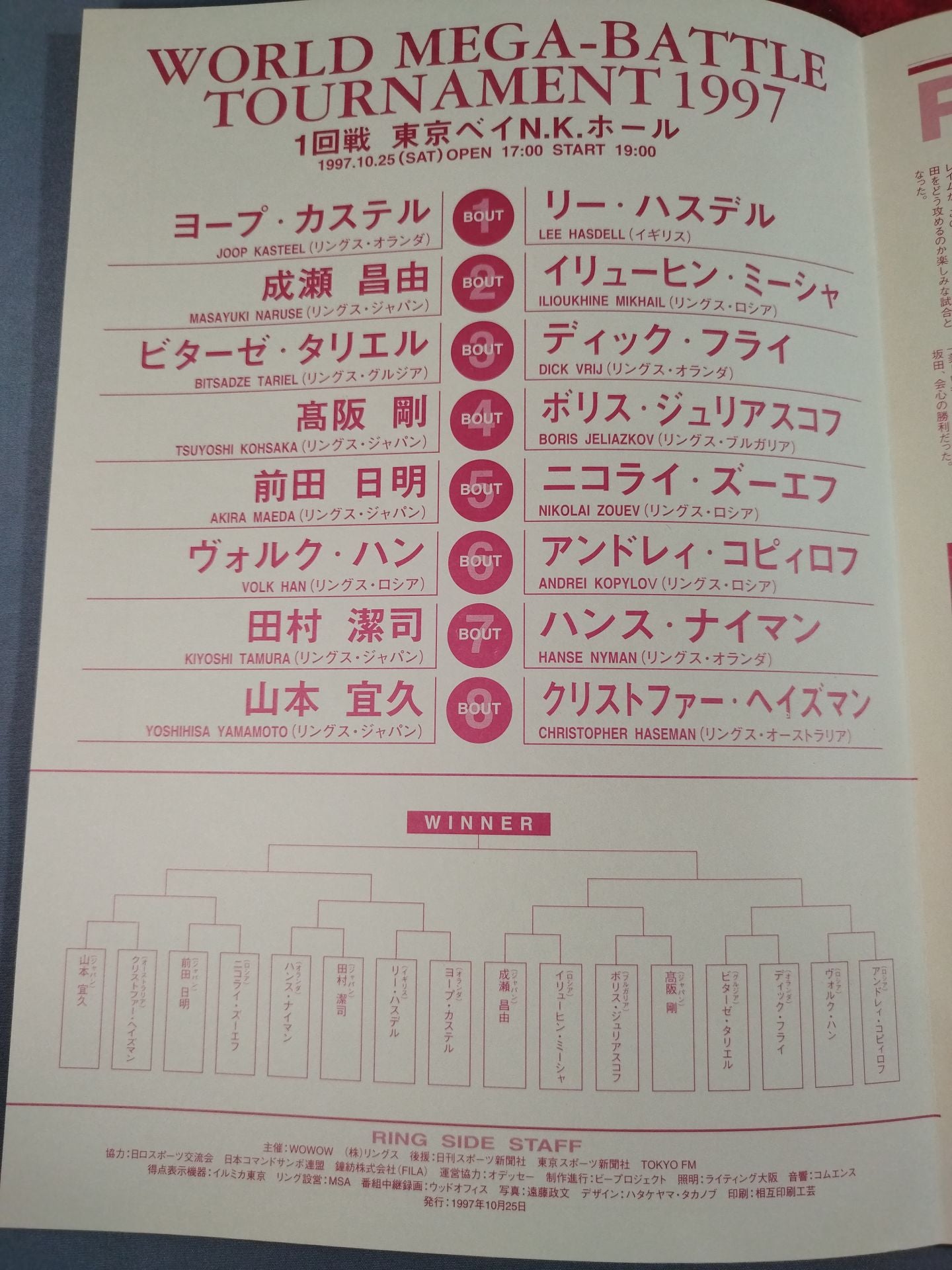 WORLD MEGA-BATTLE TOURNAMENT 1997 1回戦
