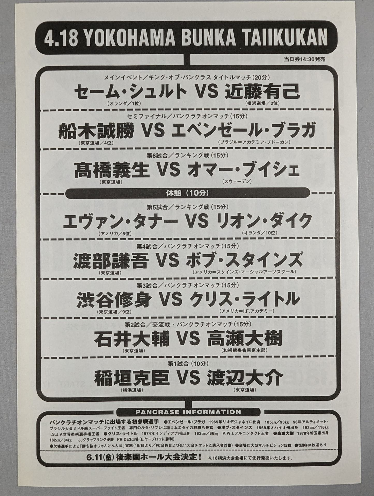 パンクラス / HYBRID Vol.12 PANCRASE 1999 BREAKTHROUGH TOUR