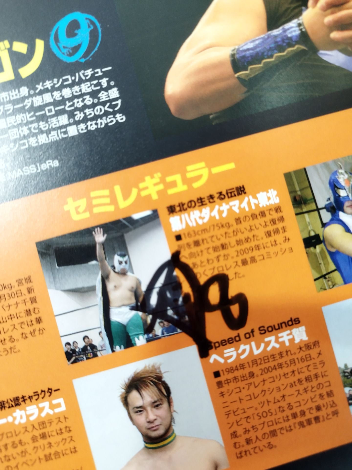 【6選手直筆サイン入り】★宇宙大戦争★ みちのくプロレス オフィシャルパンフレット Vol.134