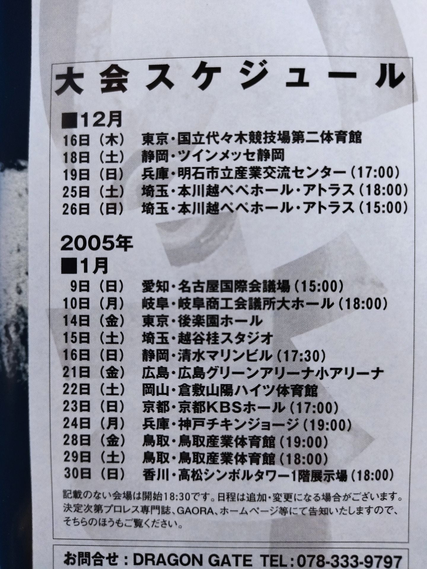 2004-2005 Dragon Gate Official Pamphlet (December~January)