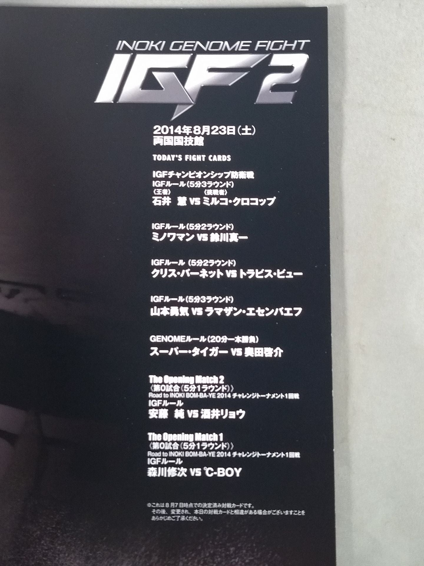 INOKI GENOME FIGHT / IGF2