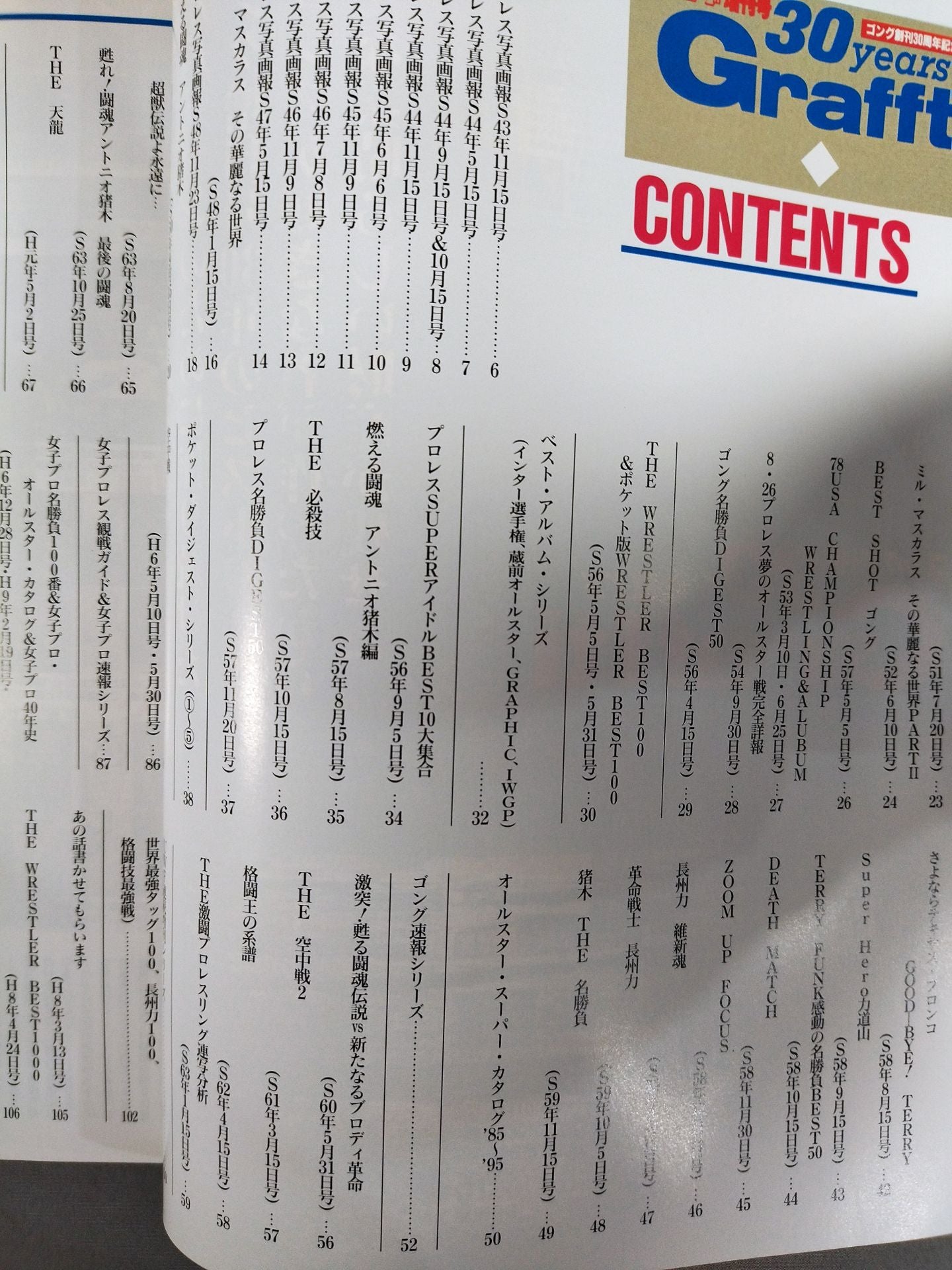 ゴング増刊号 30YEARSグラフィティー